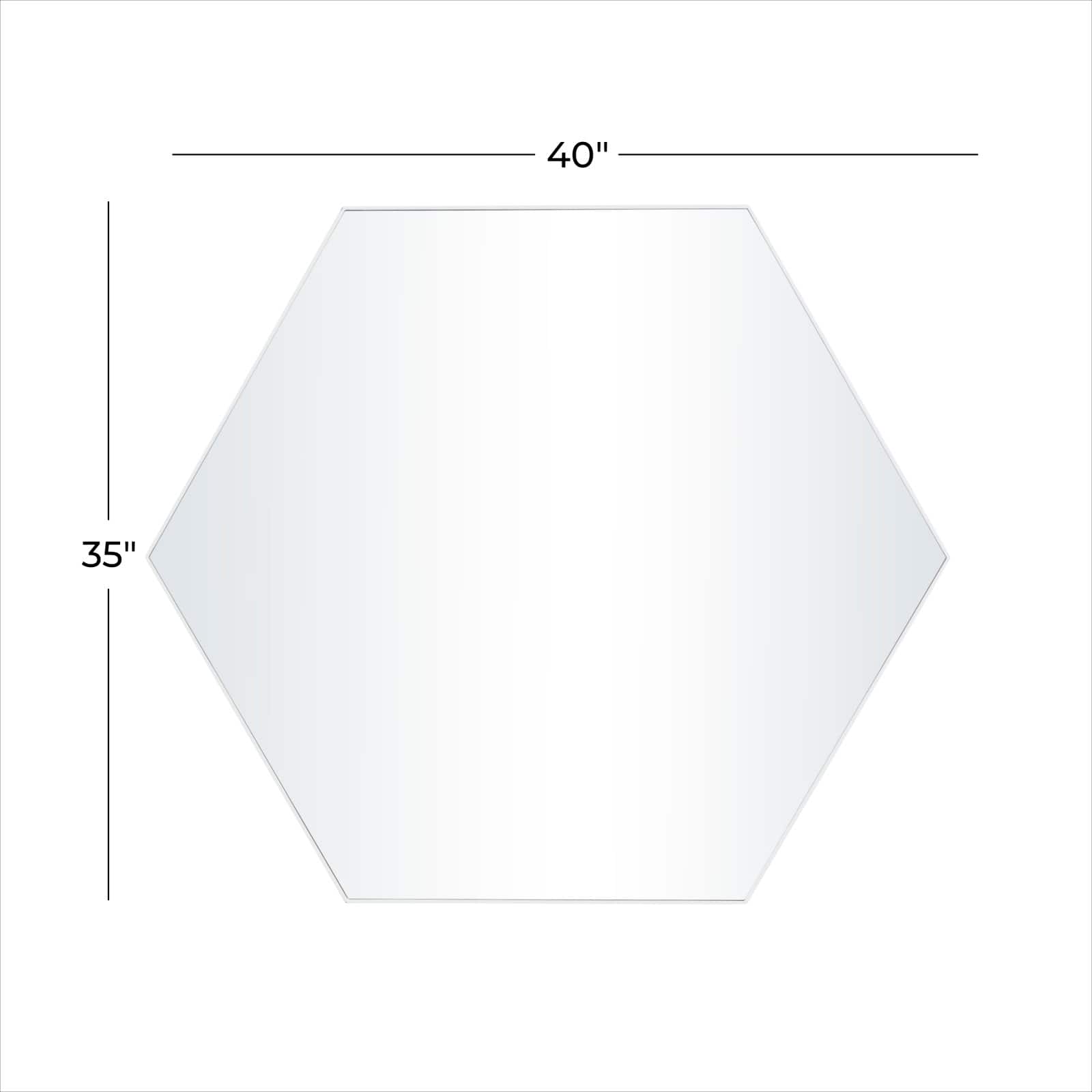 White Contemporary Wall Mirror, 40" x 2" x 35"