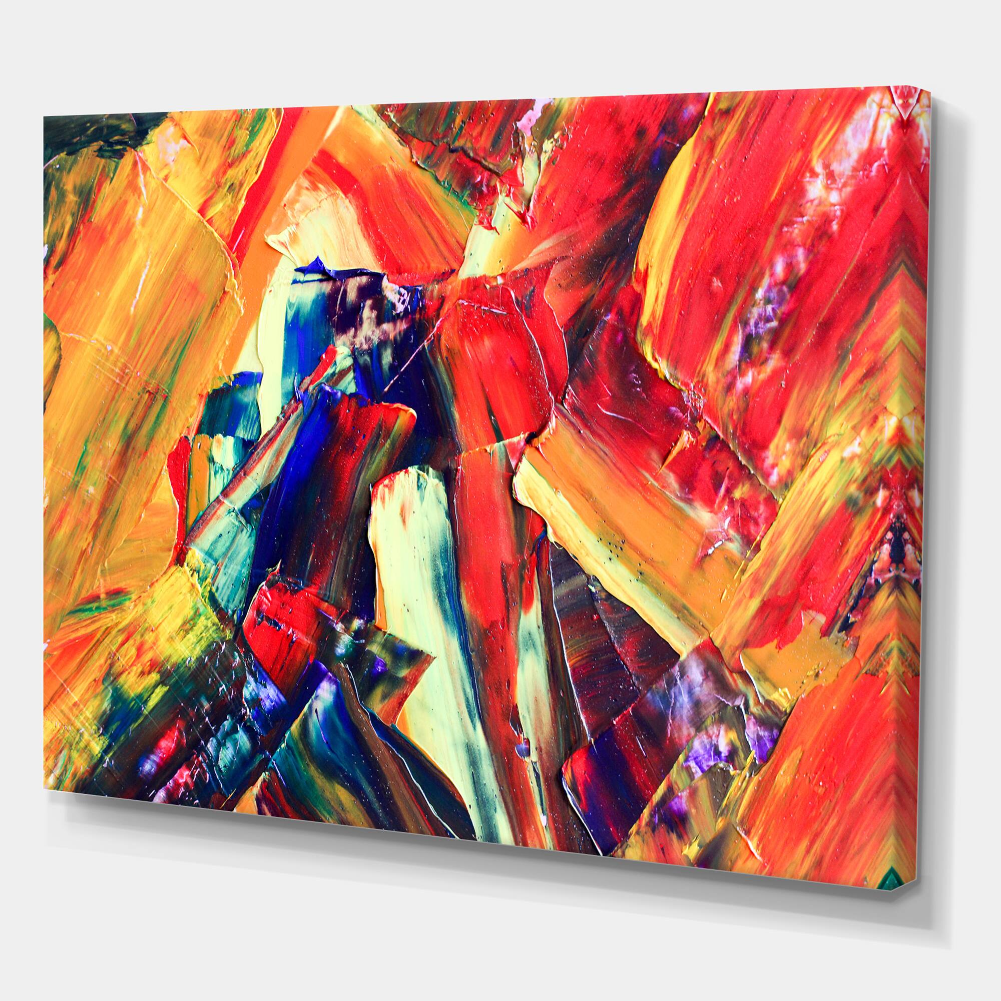 Designart - Oil On Canvas Textured Composition III - Modern & Contemporary Canvas Wall Art Print
