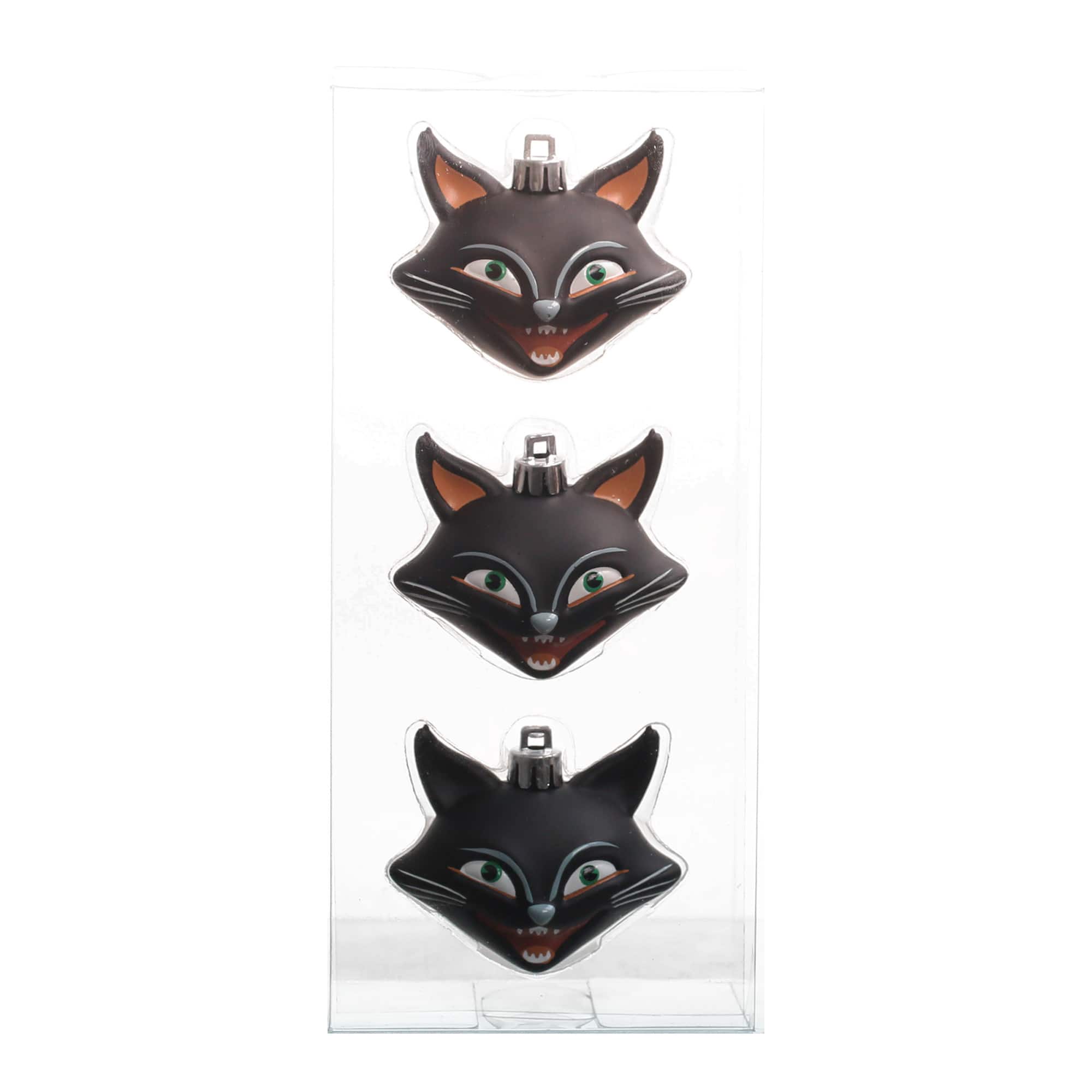 3 Pack 64mm Black Cat Shatterproof Ornaments by Ashland®