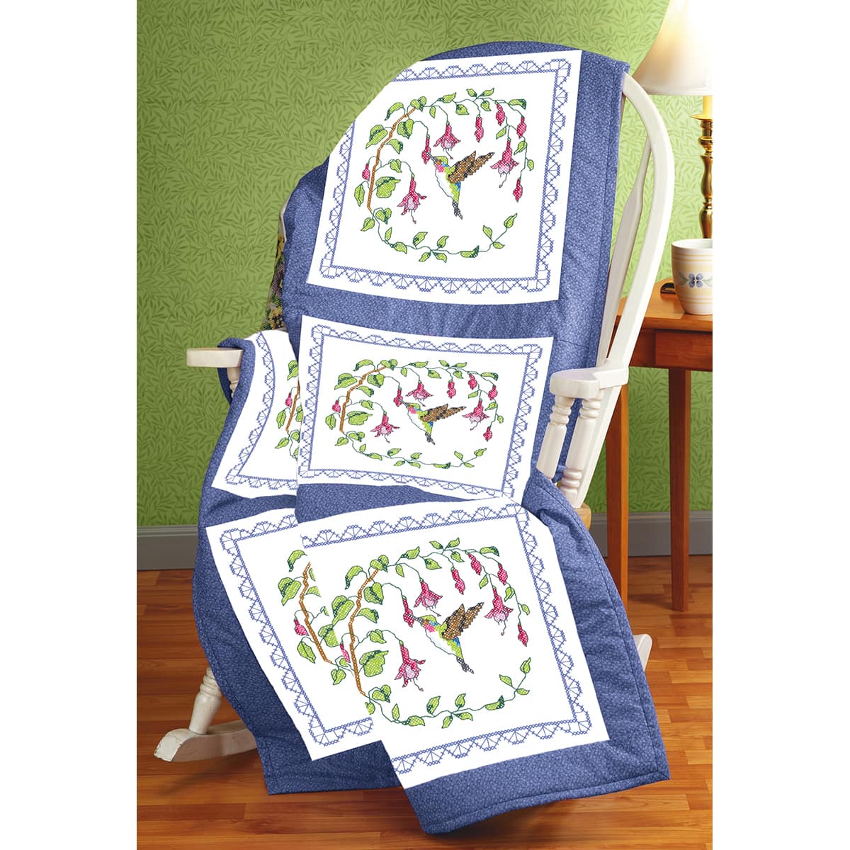 Janlynn® Hummingbird Stamped Cross Stitch Quilt Blocks Kit