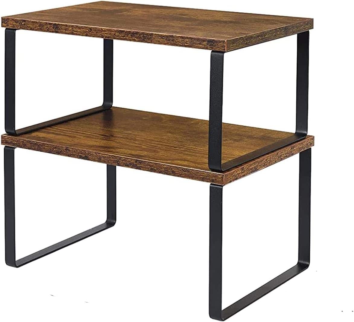 NEX™ 12" Rustic Brown & Black 3-Tier Kitchen Cabinet Organizer Set