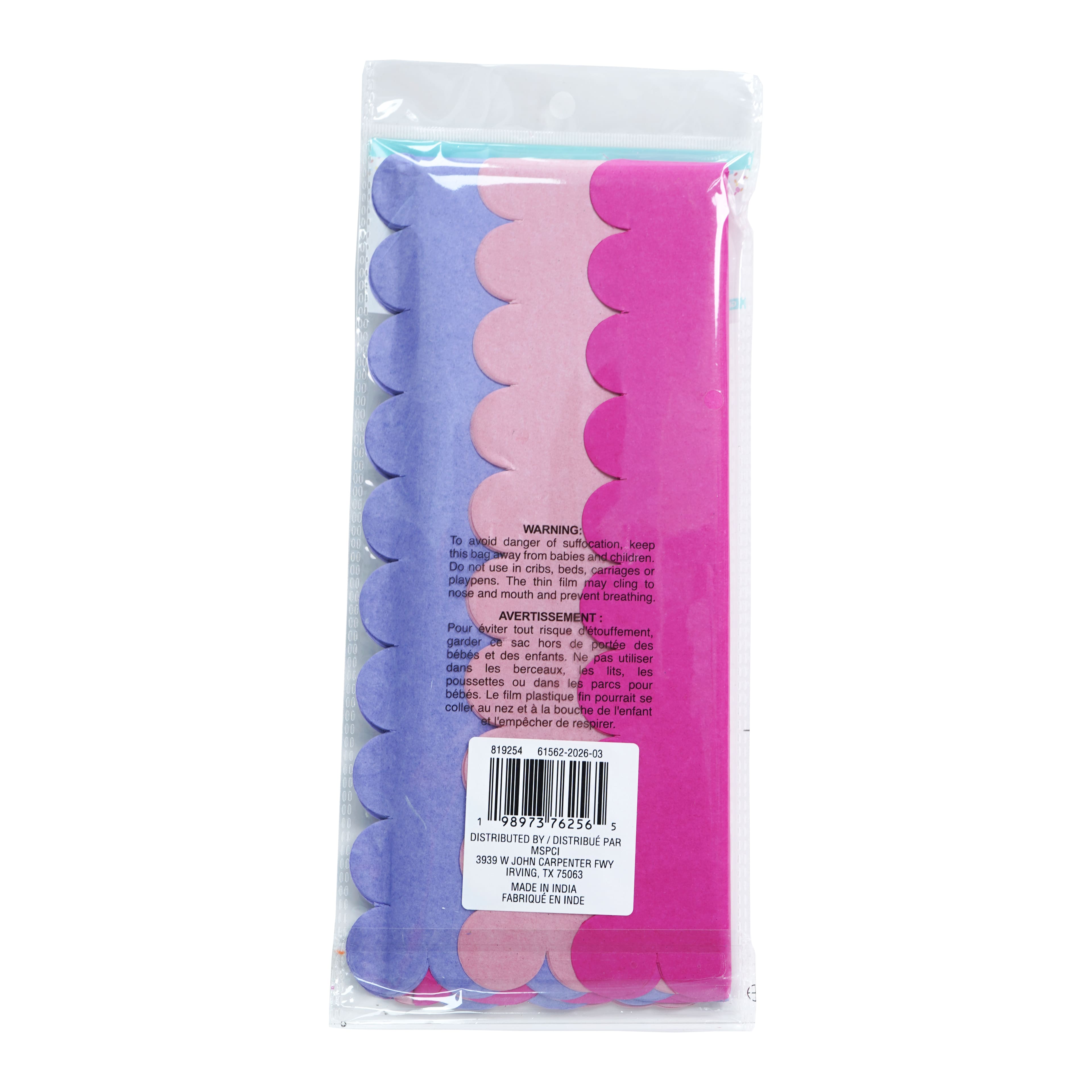 Pink & Purple Mix Scalloped Tissue Paper Sheets, 12ct. by Celebrate It™