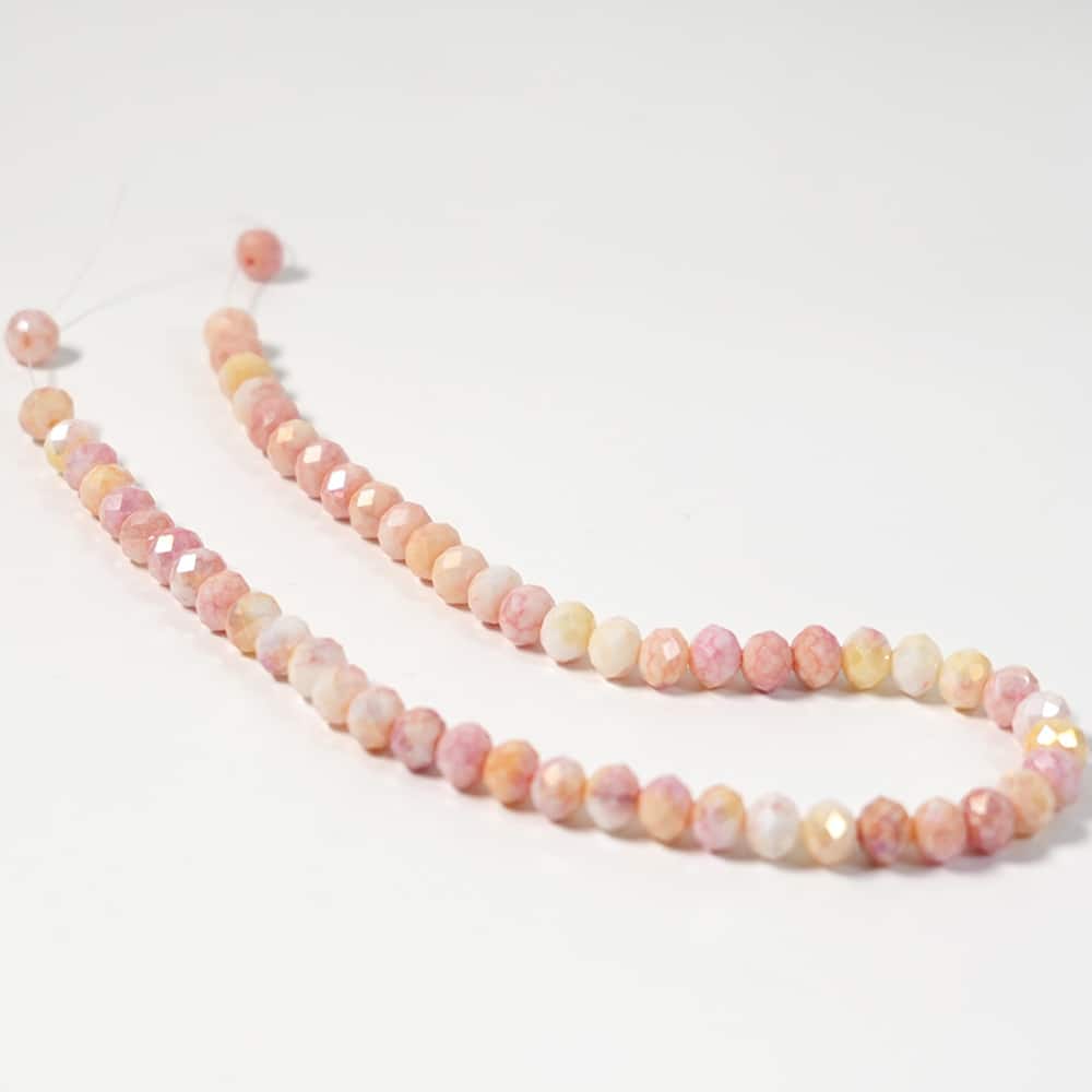 Jesse James Beads 8mm Pink & Orange Faceted Rondelle Glass Beads