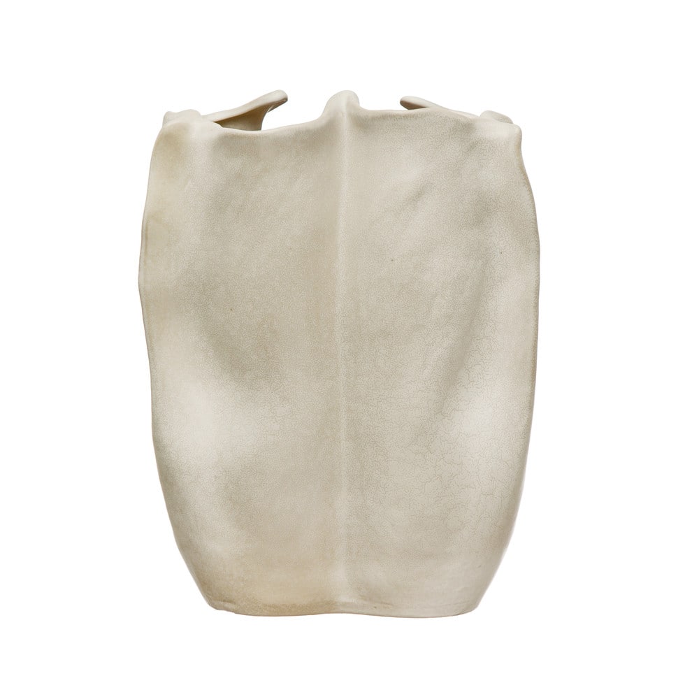 Hello Honey® 15" Natural Modern Organically Shaped Stoneware Vase