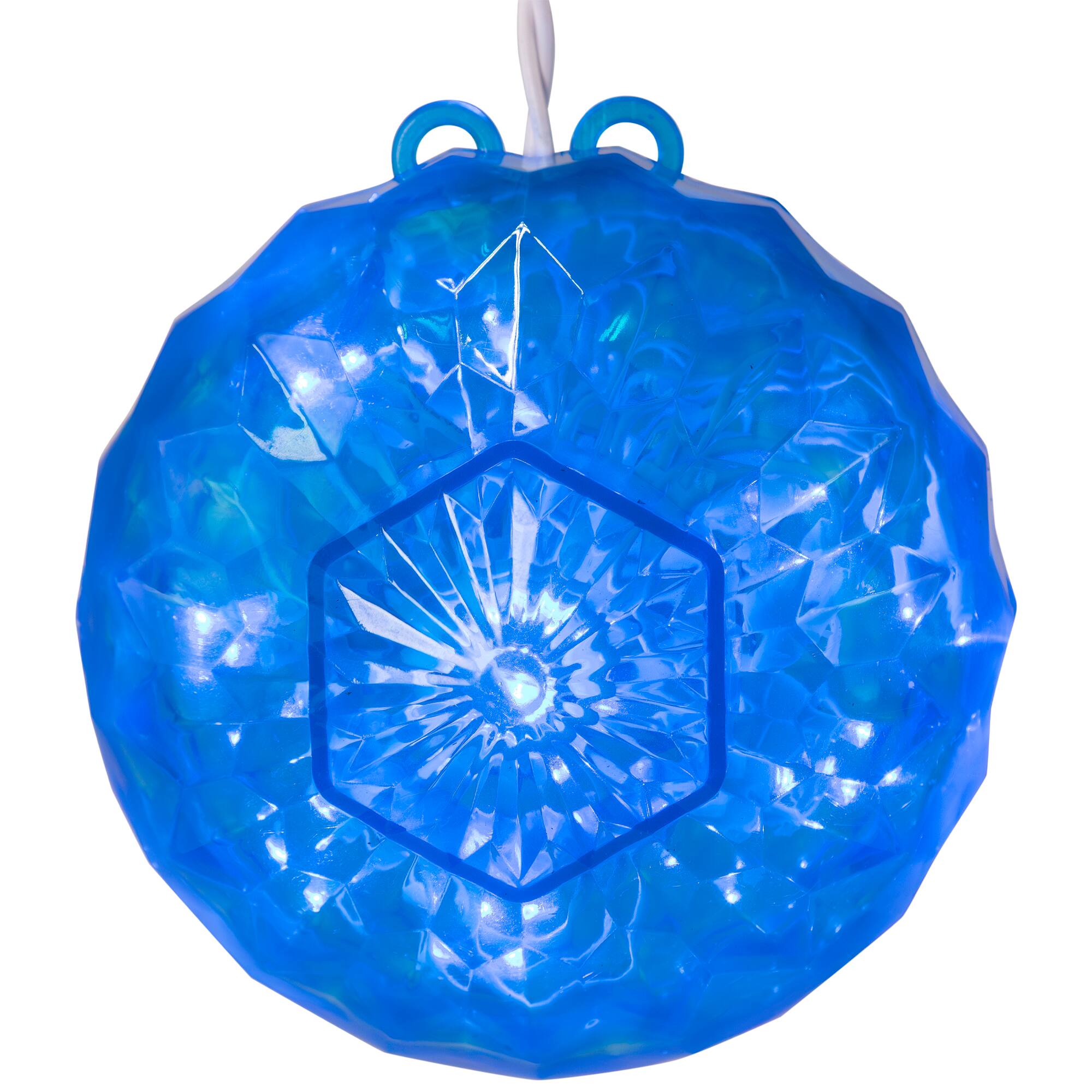 6" Blue LED Hanging Crystal Sphere Ball Outdoor Decoration