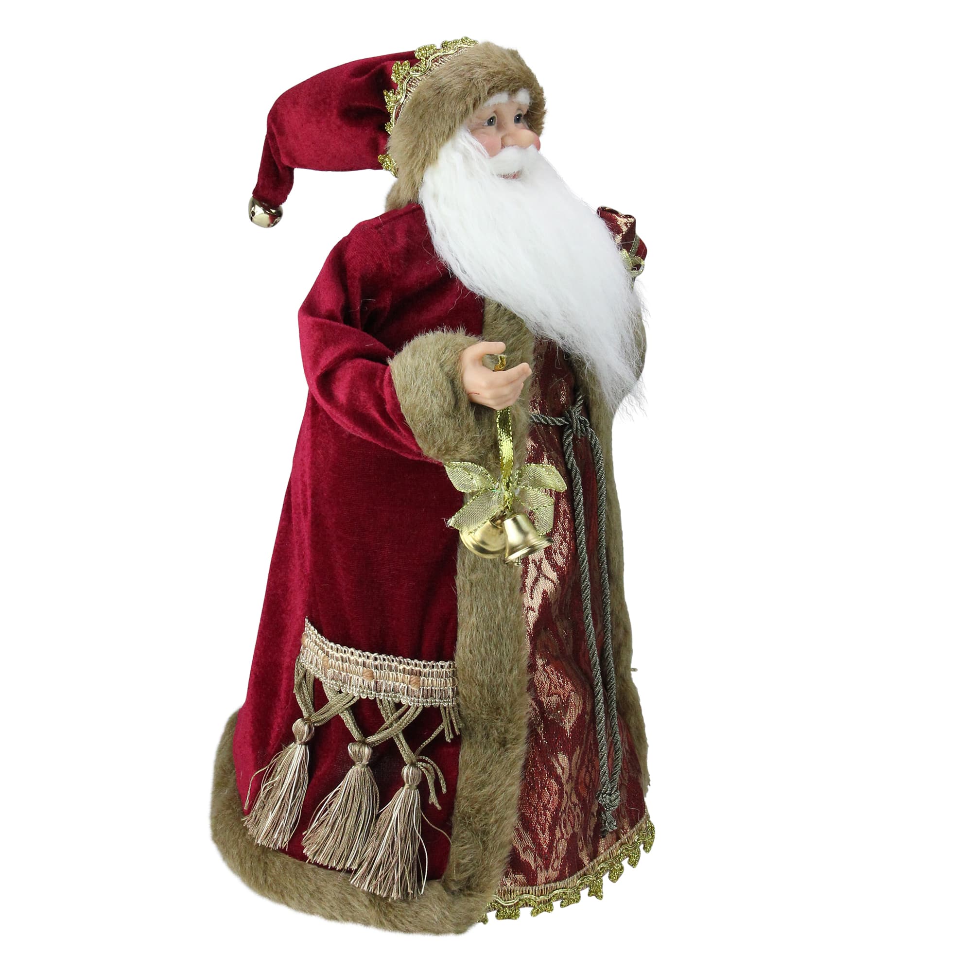 18" Burgundy Santa Claus Christmas Tree Topper