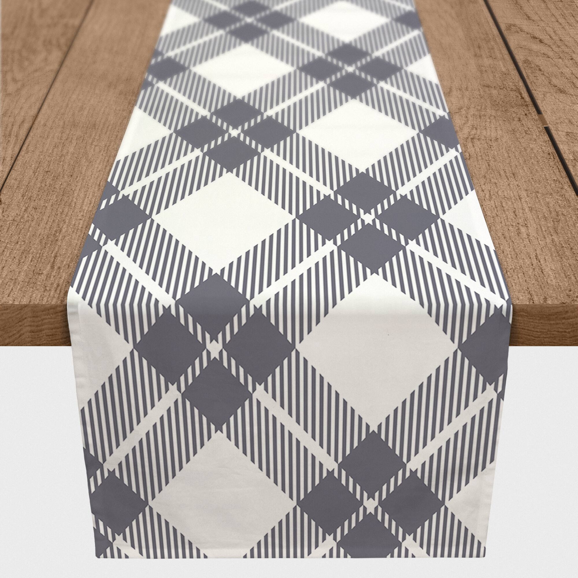 Diagonal Plaid Indoor/Outdoor Table Runner