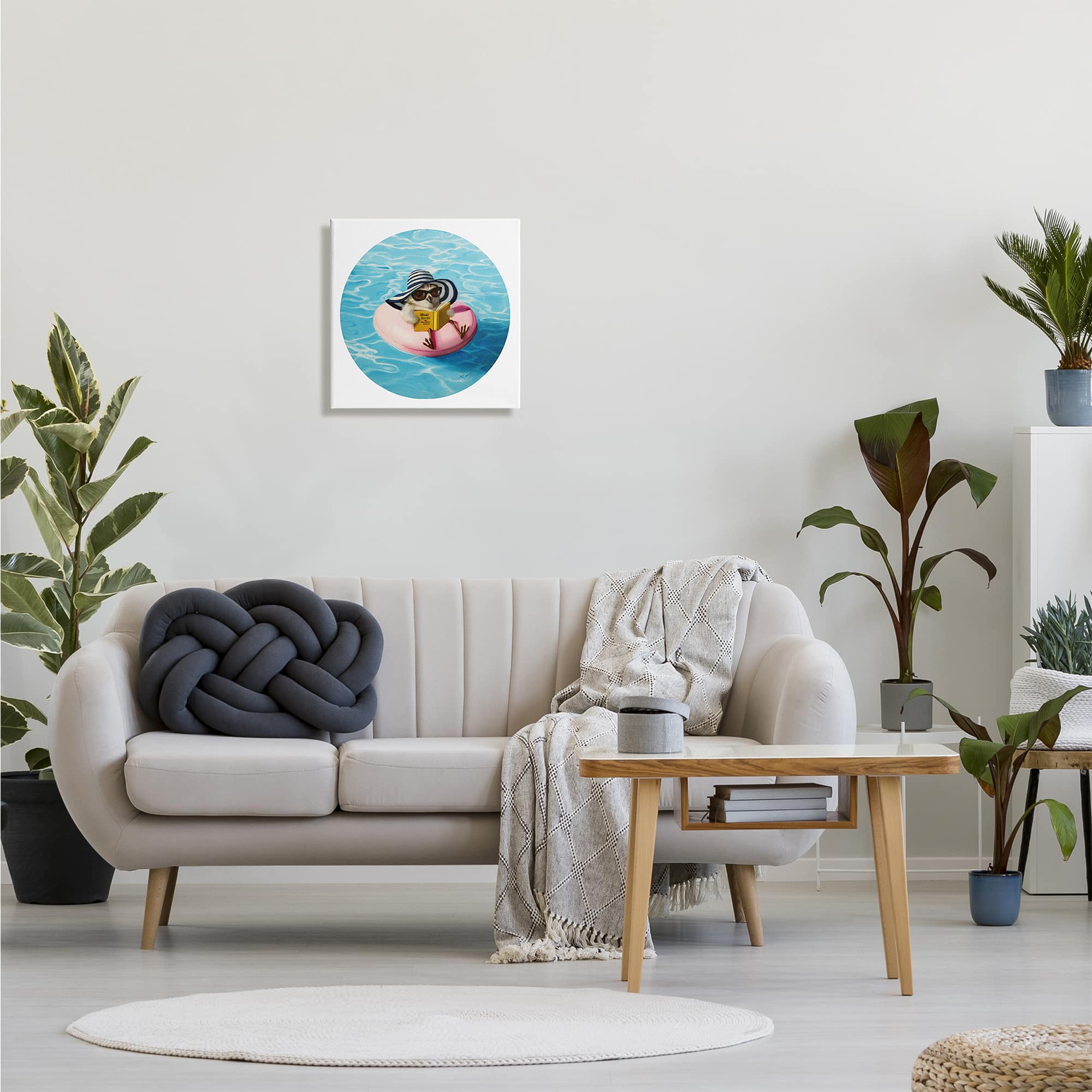 Stupell Industries Bird Reading Book Pool Float Beverly Hills Sun Hat Canvas Wall Art