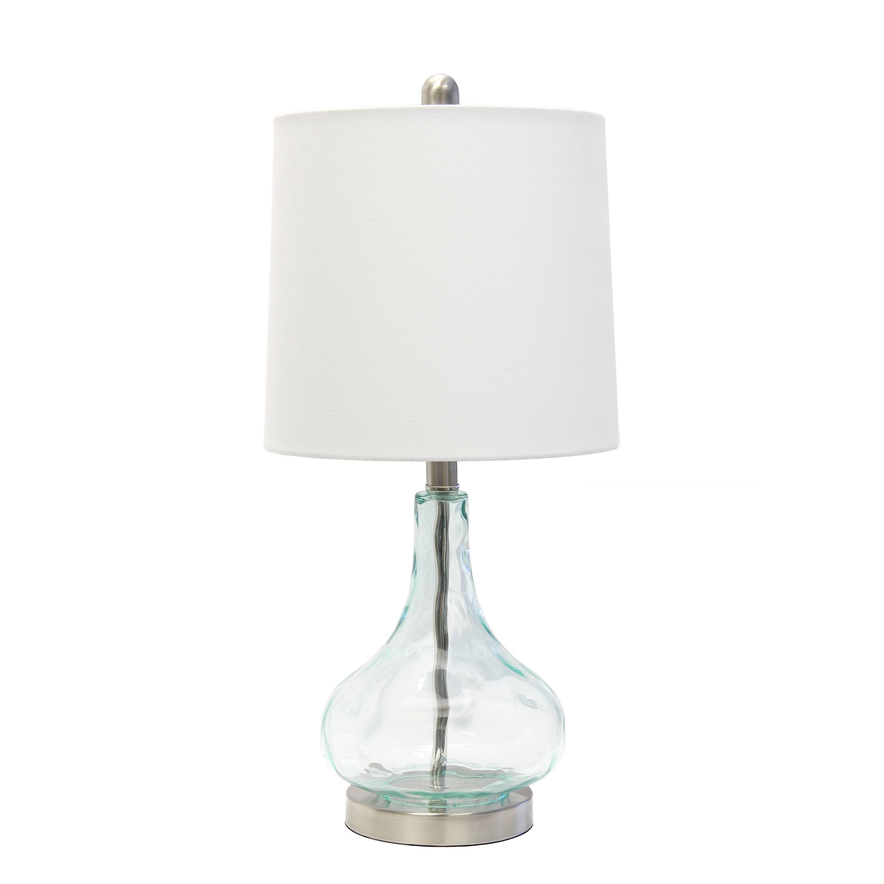 JAC Styles 23.25" Teal Sophia Rippled Glass Table Lamp