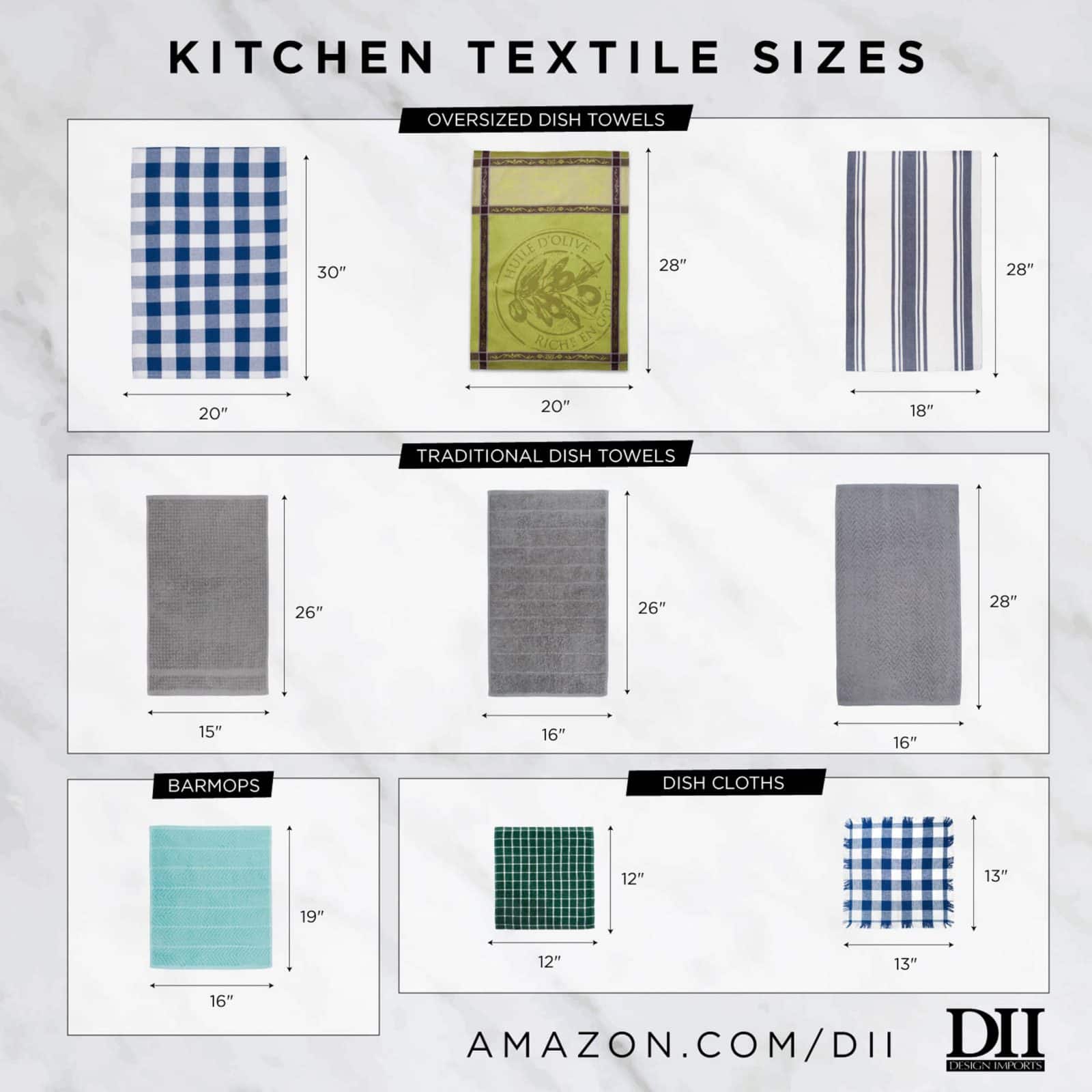 DII® Nautical Blue Damask Dishtowel, 2ct.