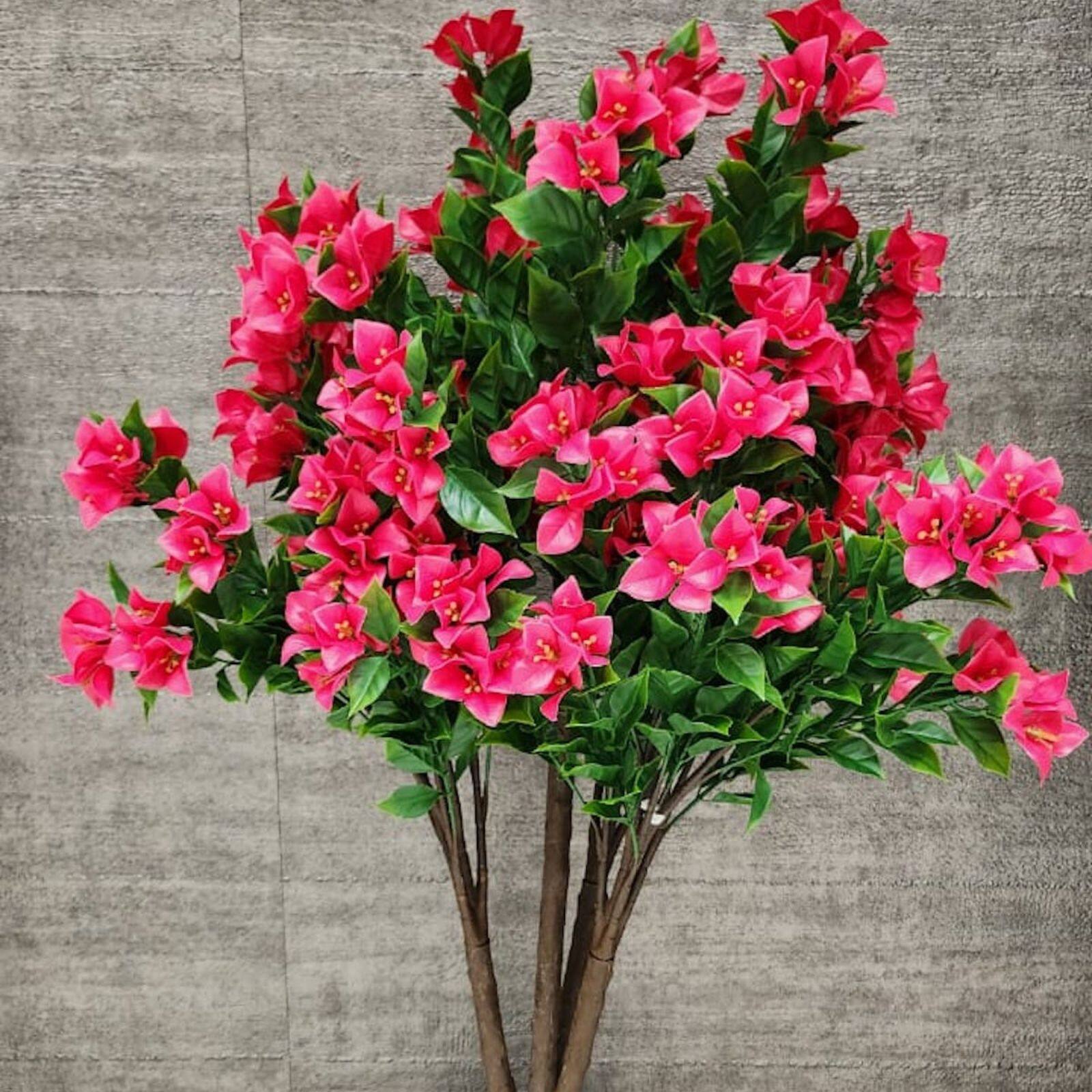 GreenSmart Dekor 4ft. Artificial Bougainvillea Plant in Black Pot 