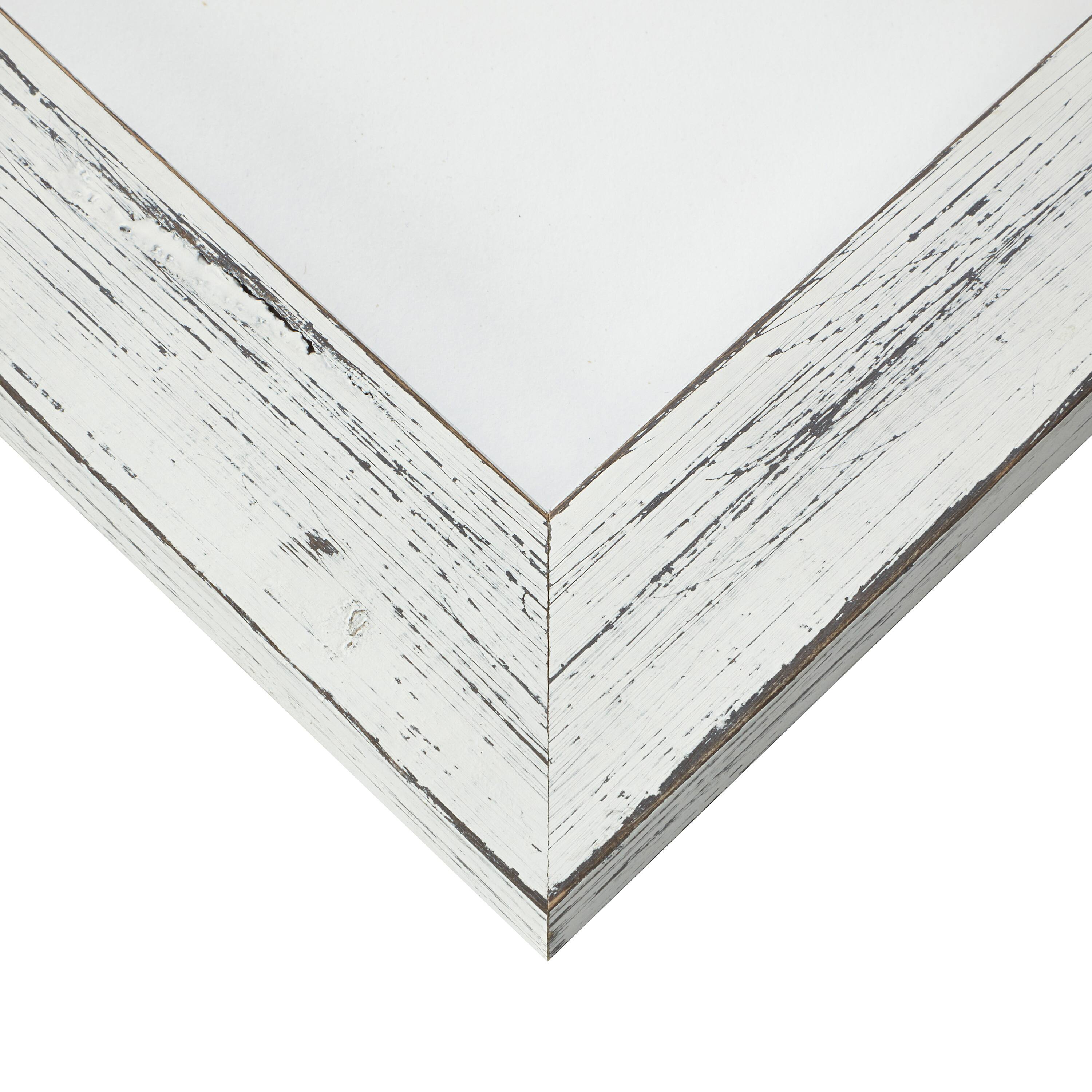 Craig Frames 4 Pack: Jasper Marshmallow Weathered White Picture Frame with Mat