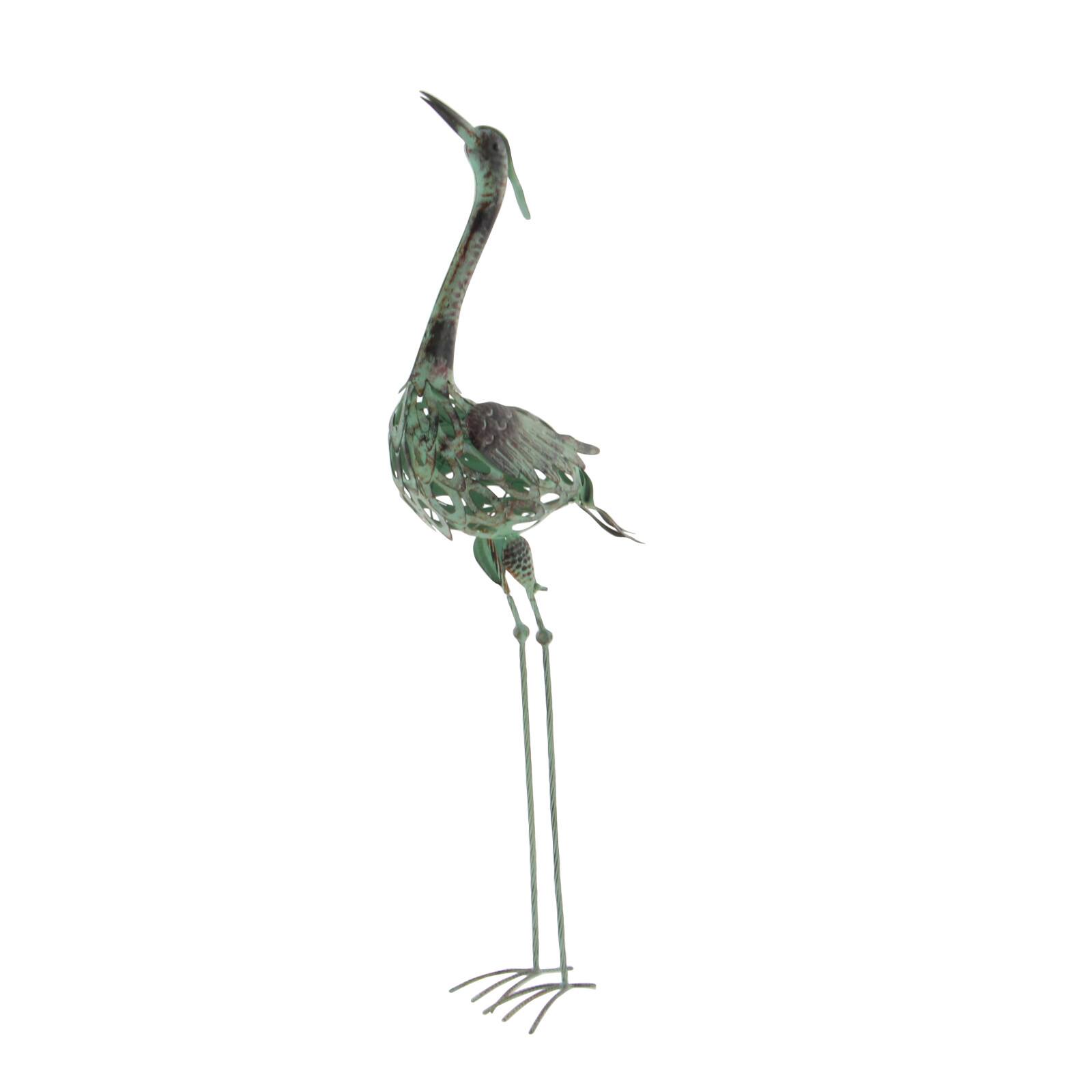 Set of 2 Green Metal Coastal Garden Sculpture, 40", 38"