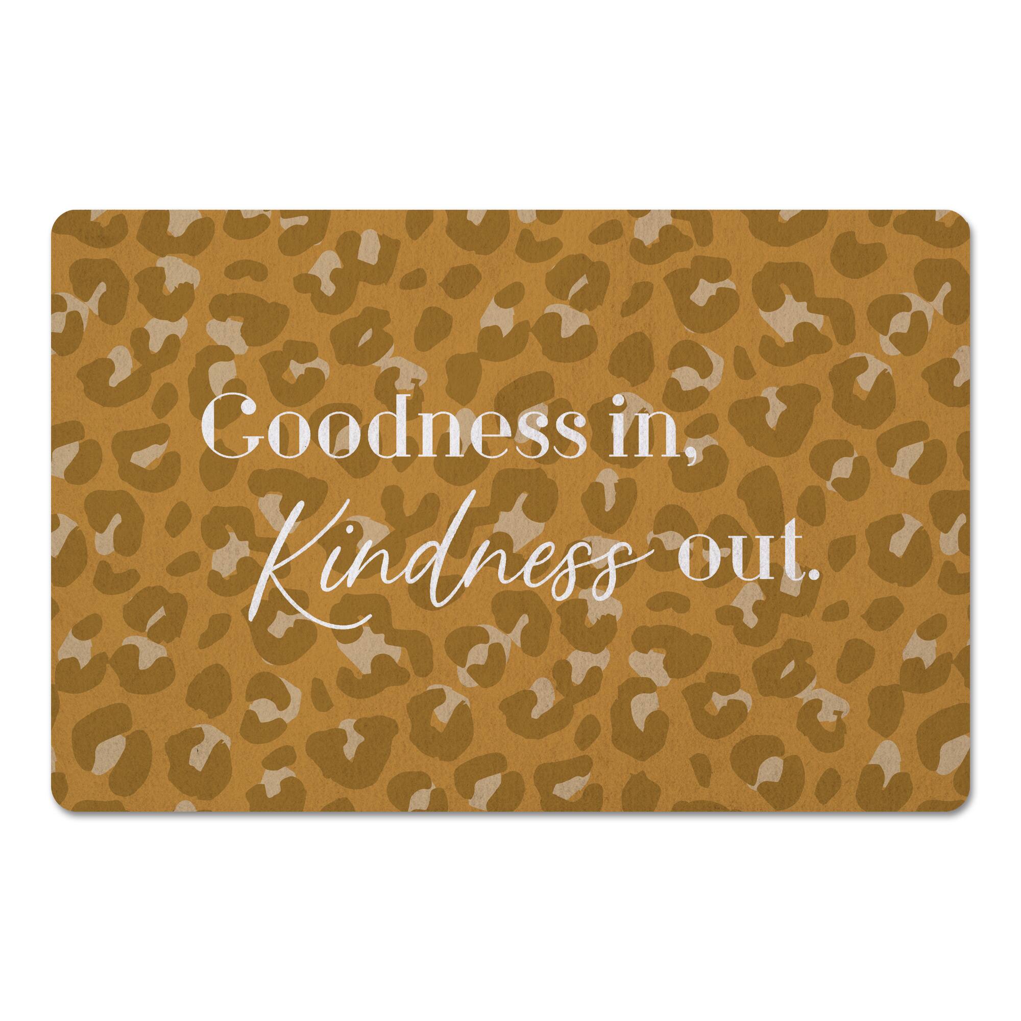 Goodness In Kindness Out Leopard Floor Mat