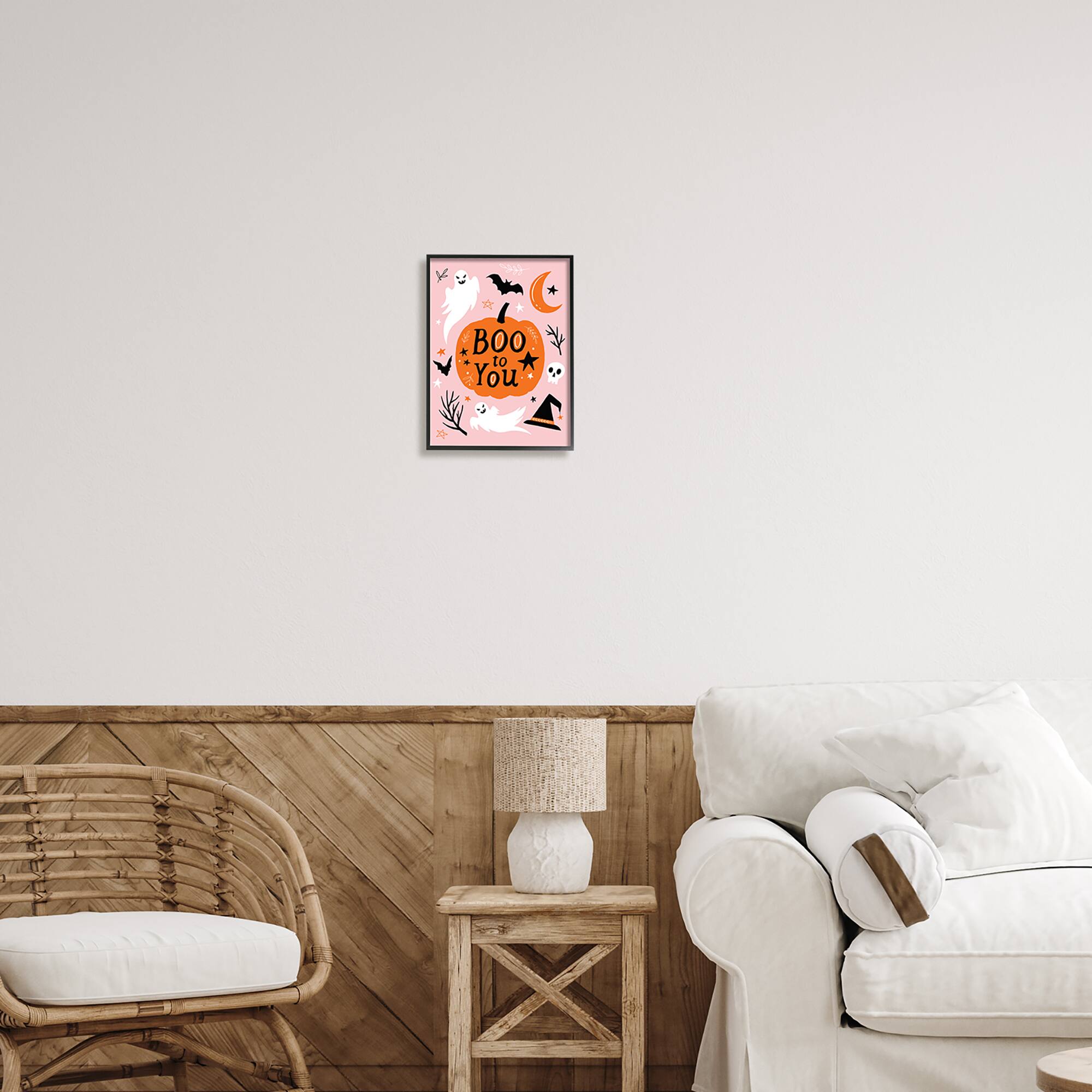 Stupell Industries Boo to You Halloween Elements Framed Giclee Art