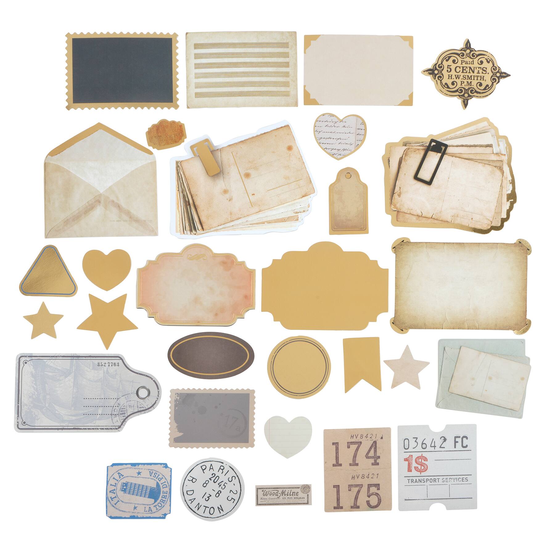 12 Pack: Vintage Newspaper & Correspondence Ephemera by Recollections™