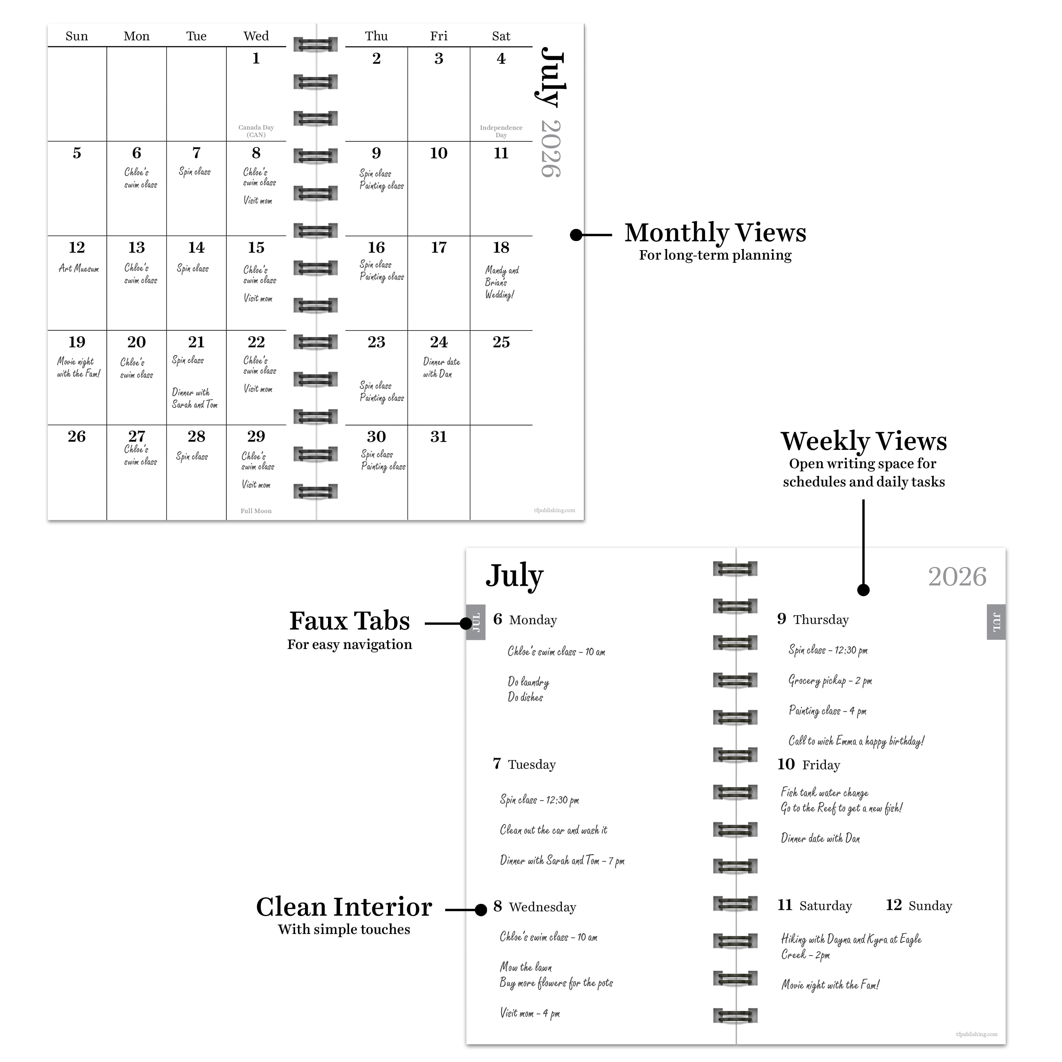 TF Publishing 2026-27 Field of Flowers Weekly Monthly Planner