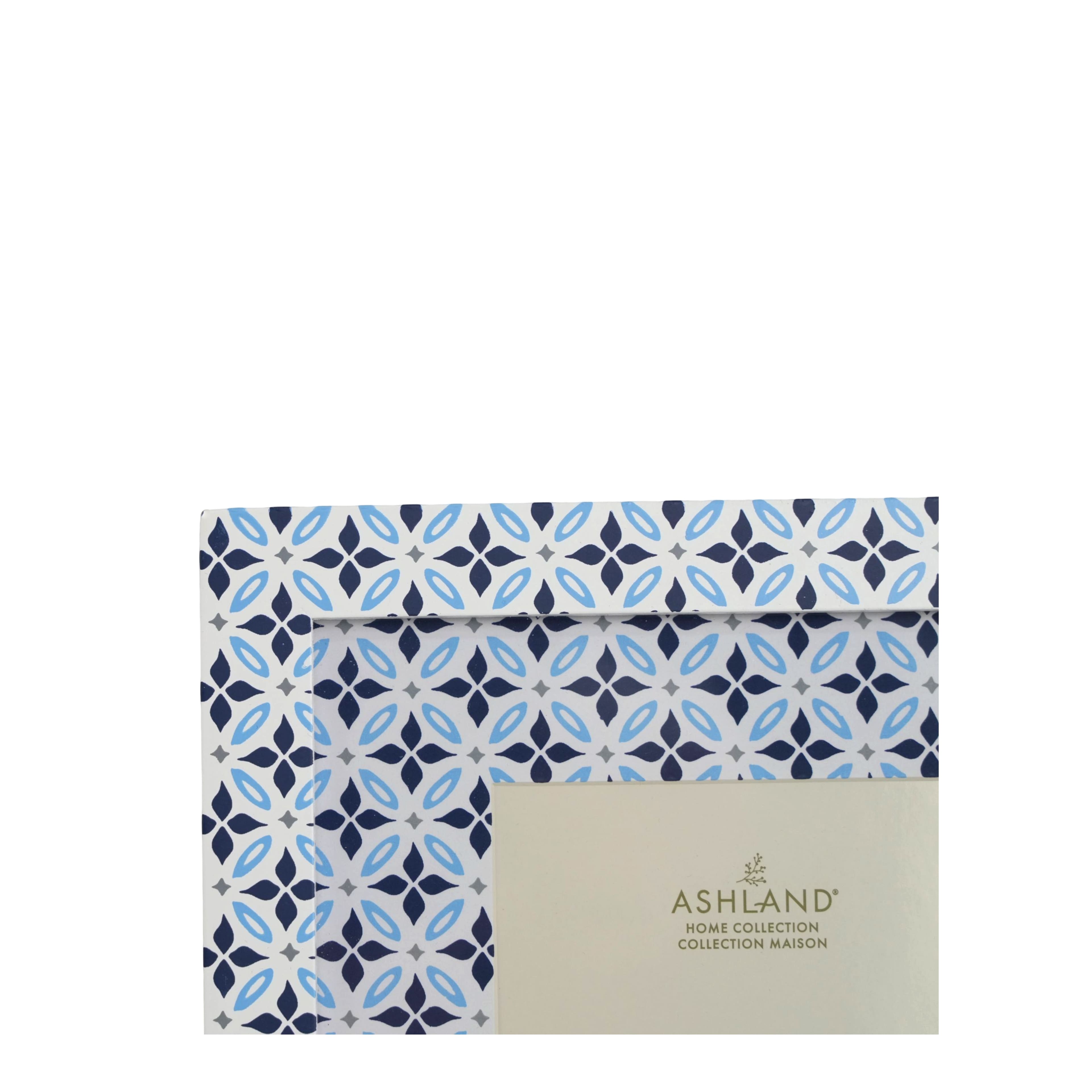 4" x 6" Blue & White Tile Pattern Tabletop Frame with Mat, Treasured Finds by Ashland®