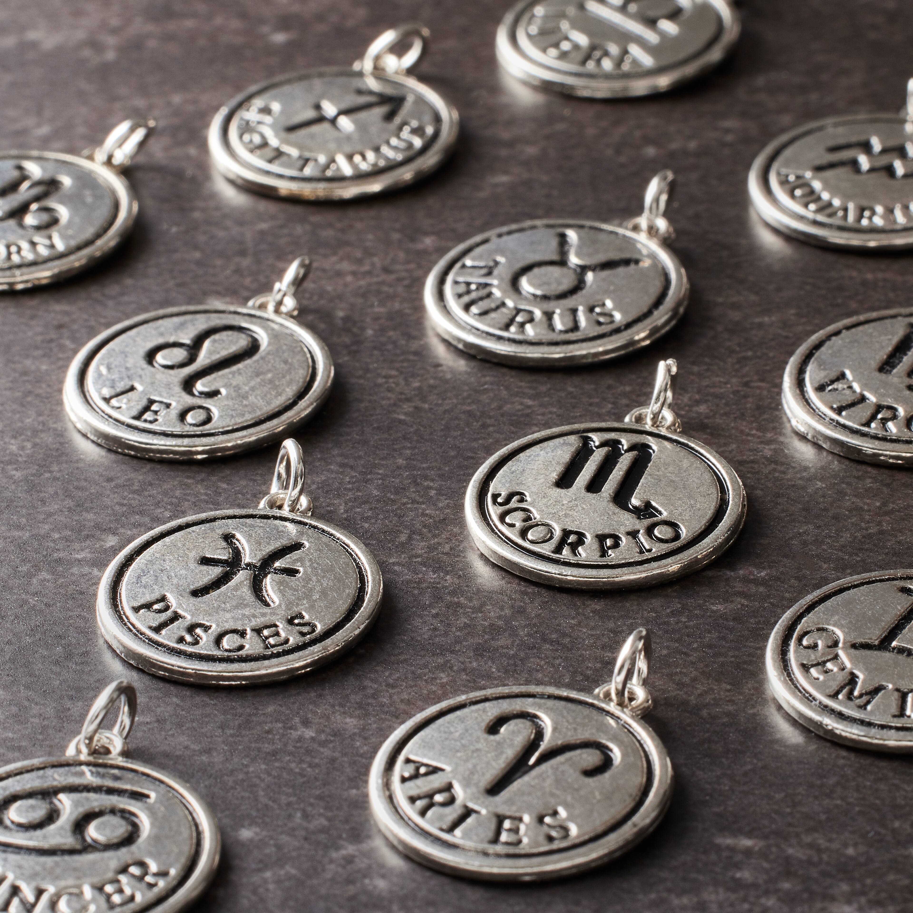 Rhodium-Coloured Zodiac Charm Set by Bead Landing™