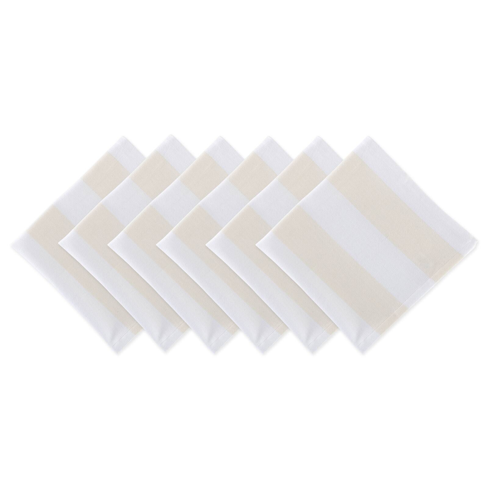 Natural/White Dobby Stripe Napkin, 6ct.