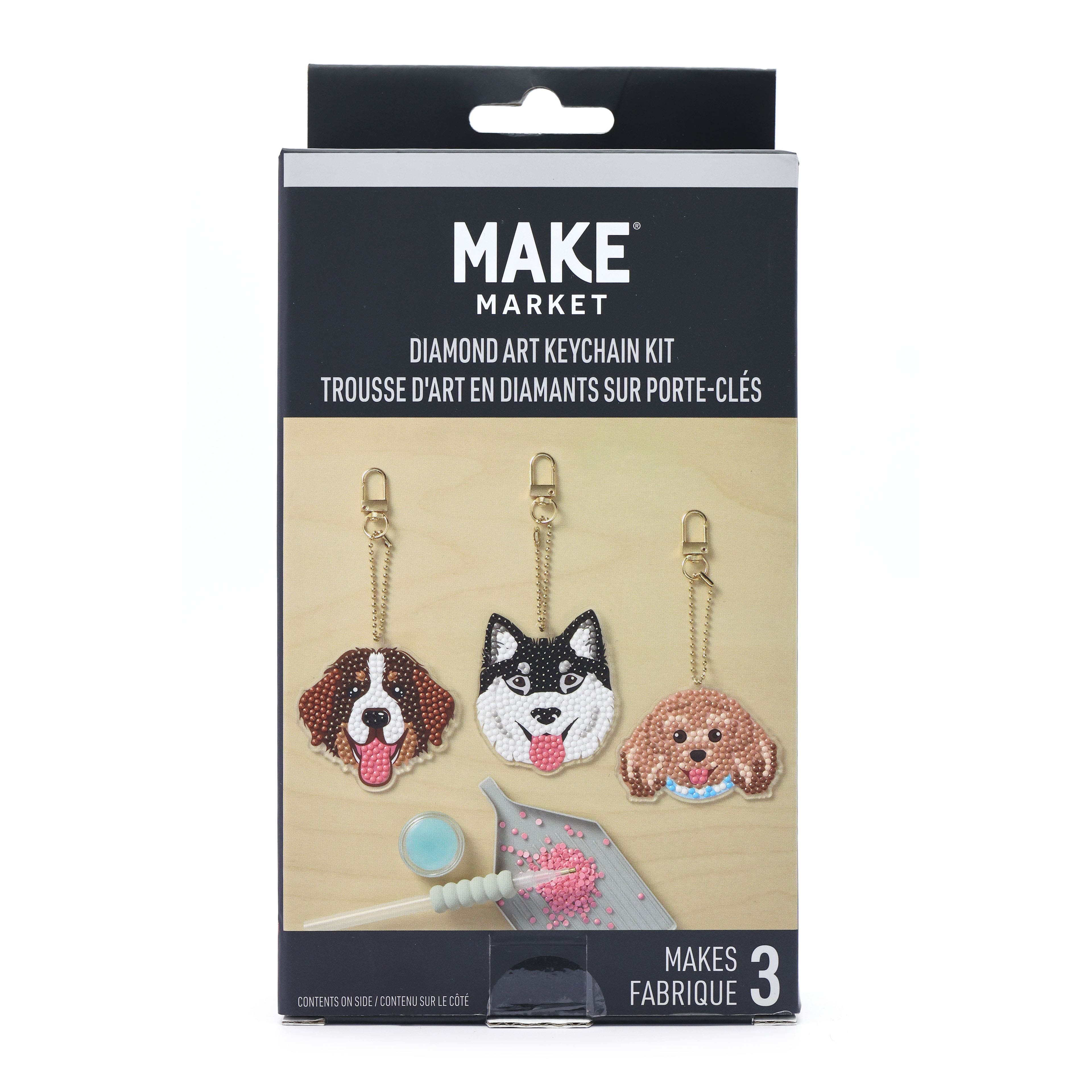 Smiling Dog Diamond Art Keychain Kit by Make Market®