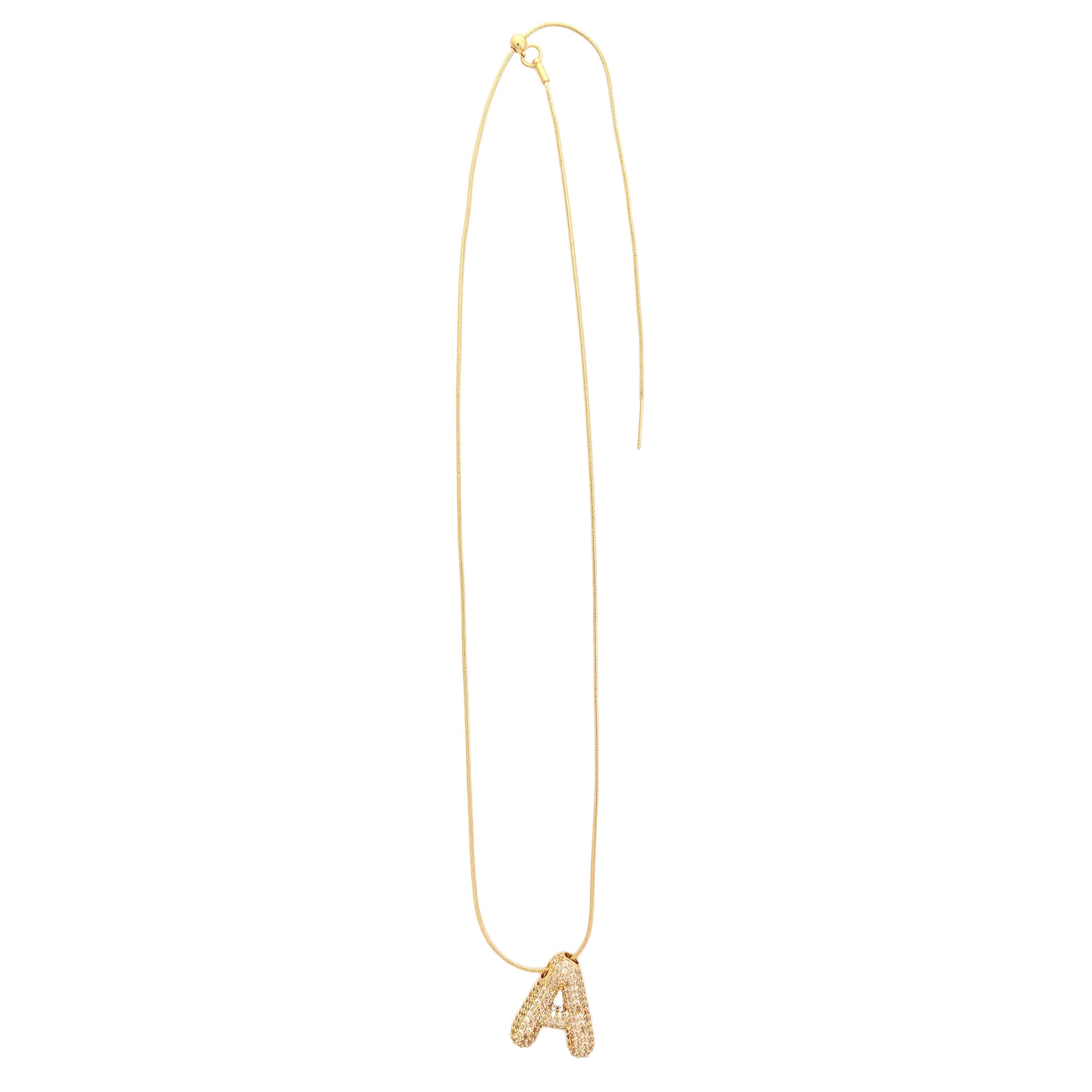 Charmed Bar Crystal-Studded Gold Letter Charm by Bead Landing