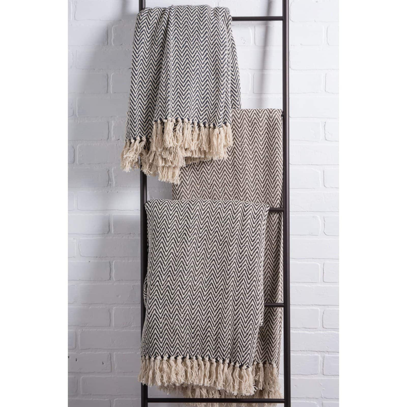 DII® Nautical Blue Handloom Chevron Throw