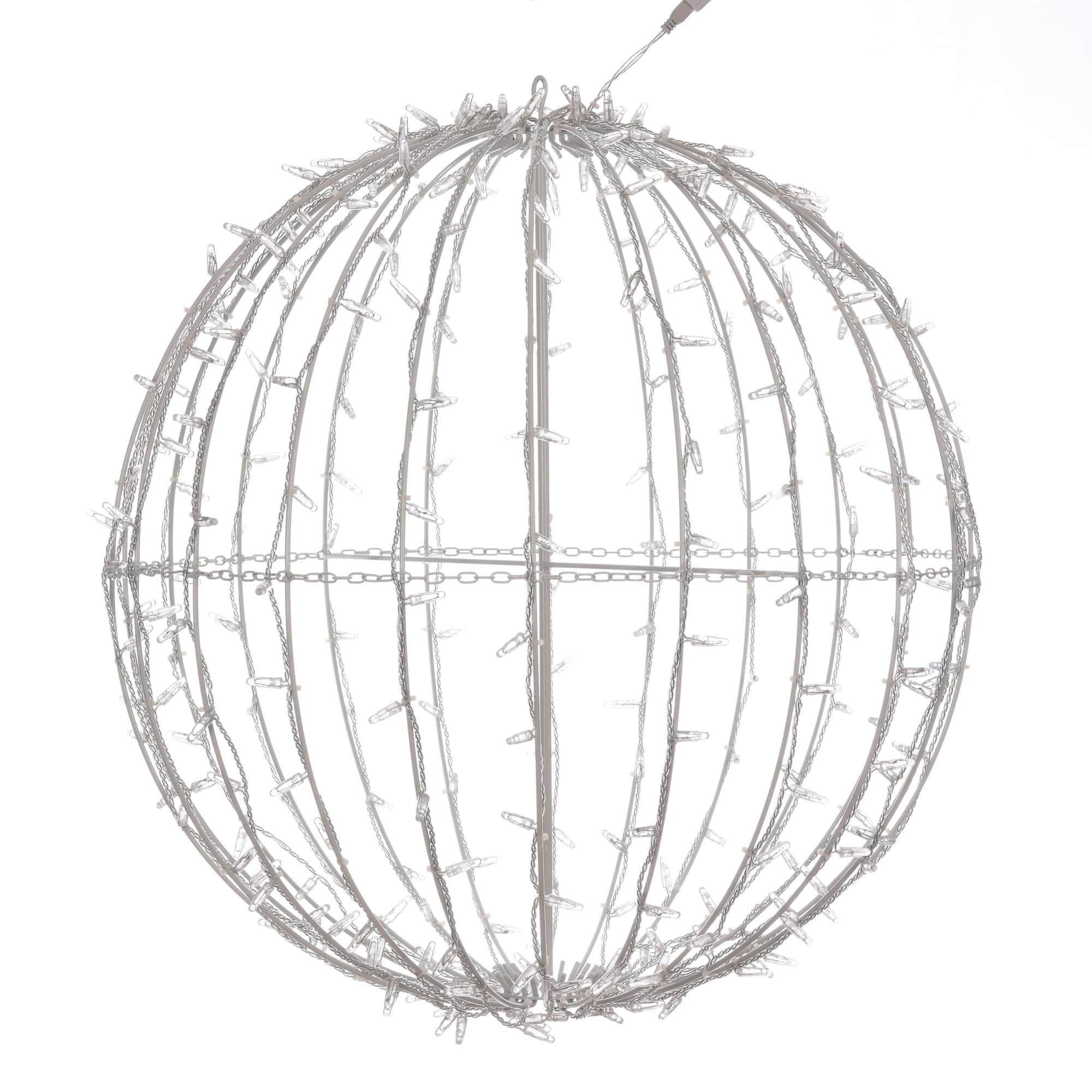 Vickerman 30" Red, Pure White & Blue LED Light Fold Flat Jumbo Hanging Sphere