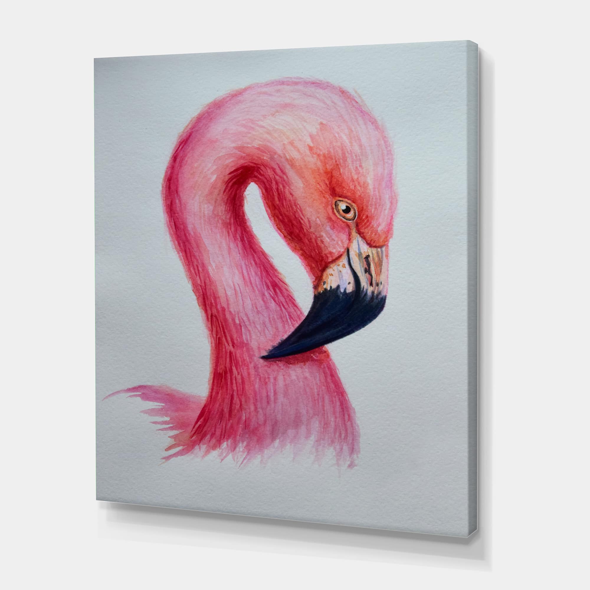 Designart - Portrait of Pink Flamingo IV - Farmhouse Canvas Wall Art Print