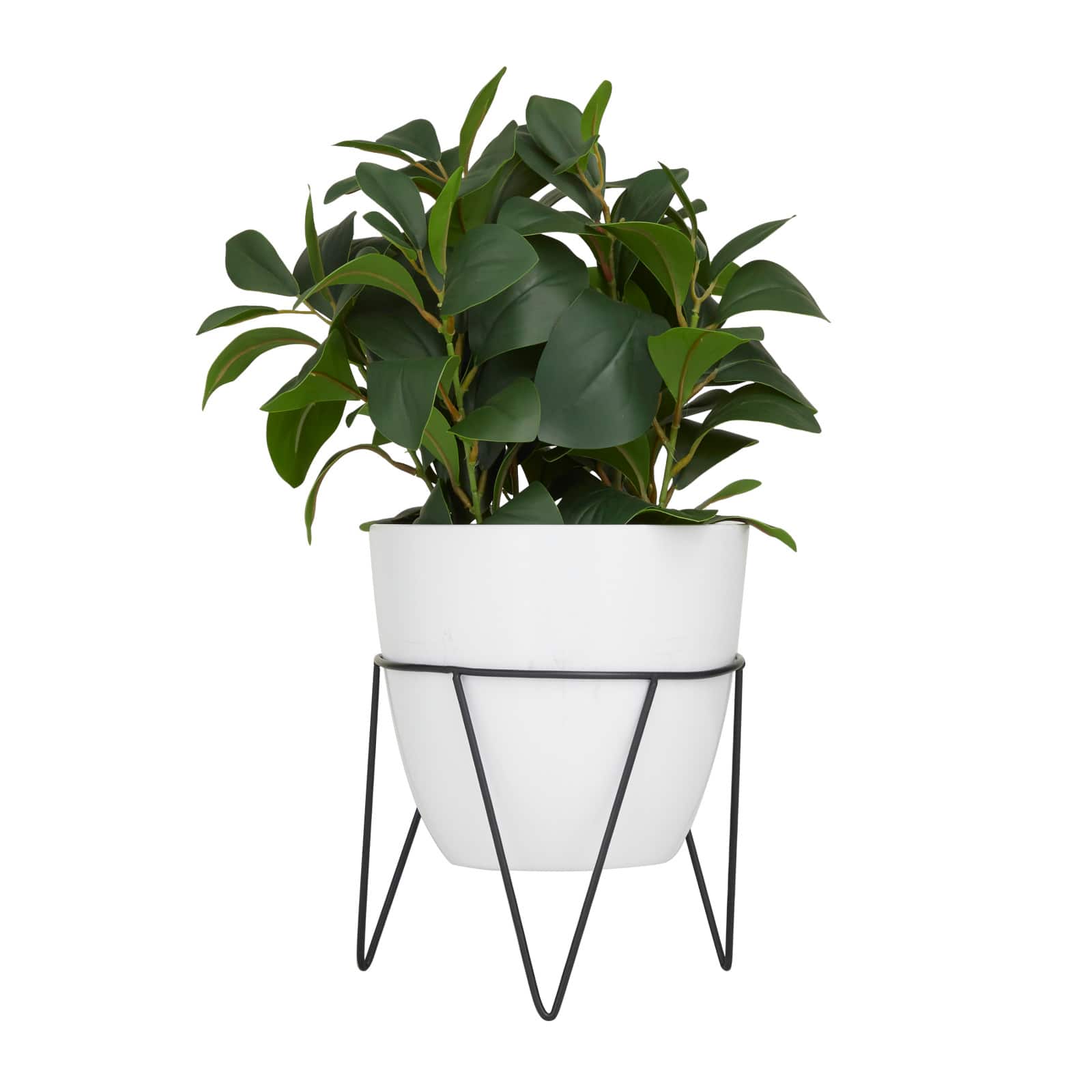 17" White Contemporary Artificial Foliage
