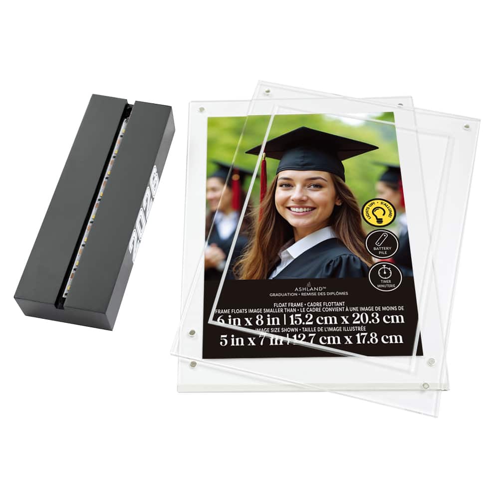 6" x 8" Black 2025 Tabletop Float Frame, Graduation by Ashland®