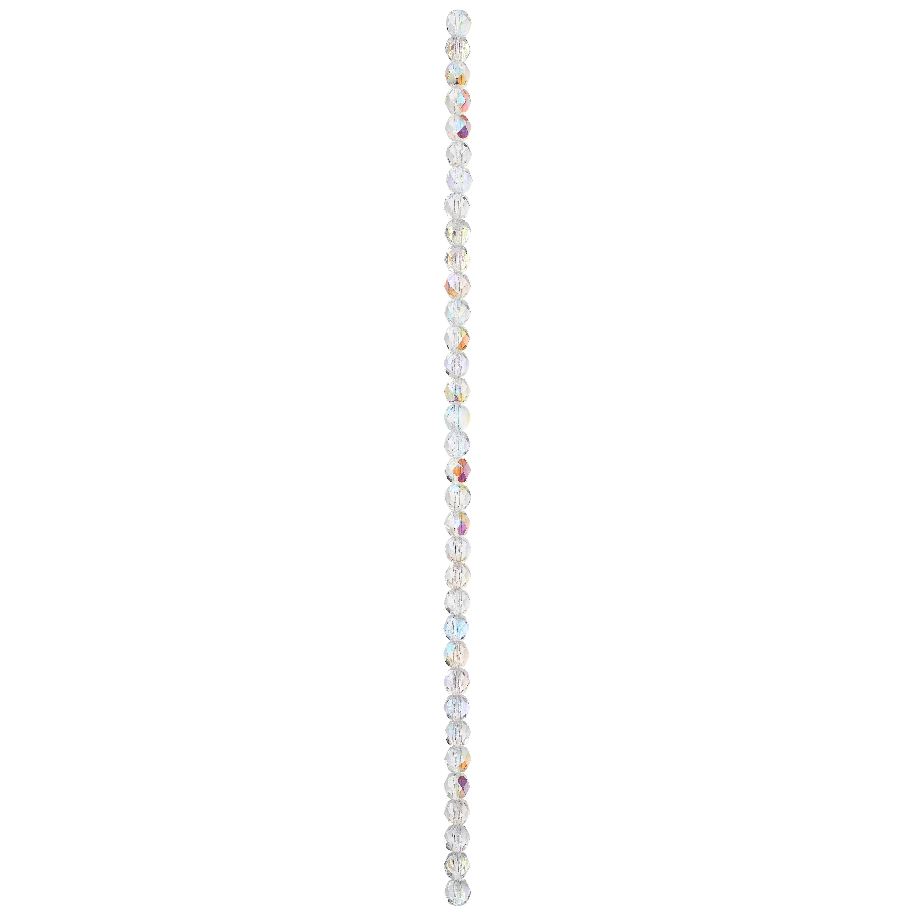 9 Pack:  Aurora Borealis Czech Crystal Glass Faceted Round Beads, 6mm by Bead Landing™