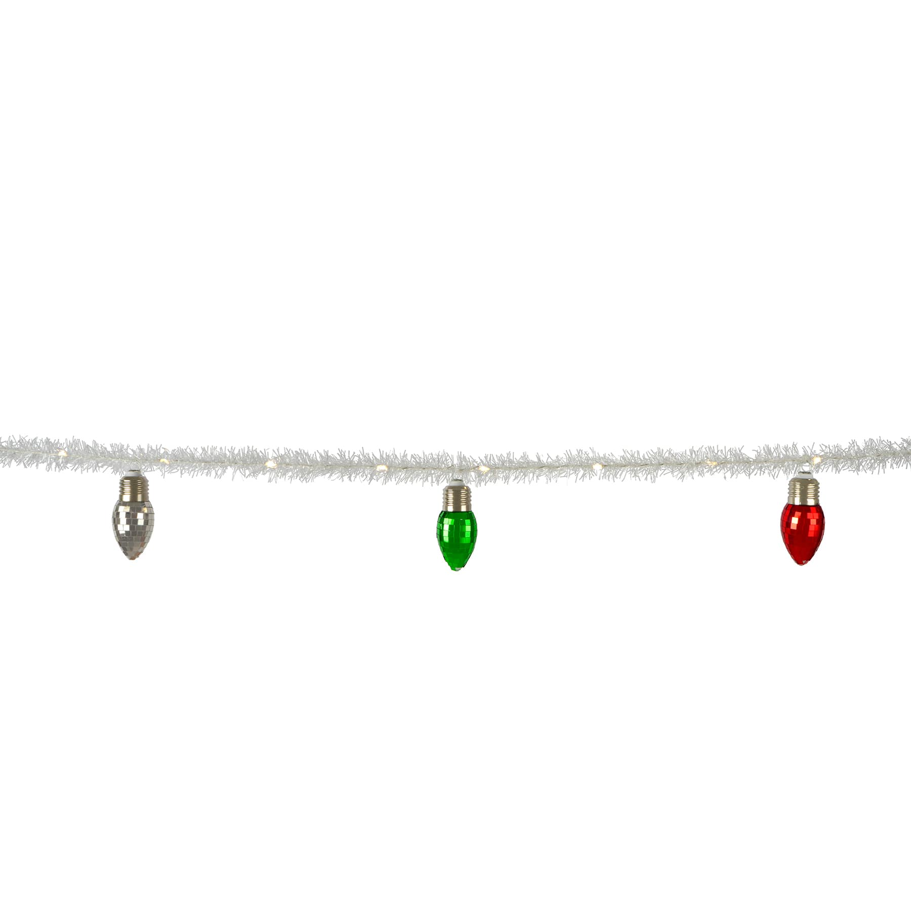 20ct. Warm White LED Multicolor Disco Bulb Tinsel String Lights by Ashland®