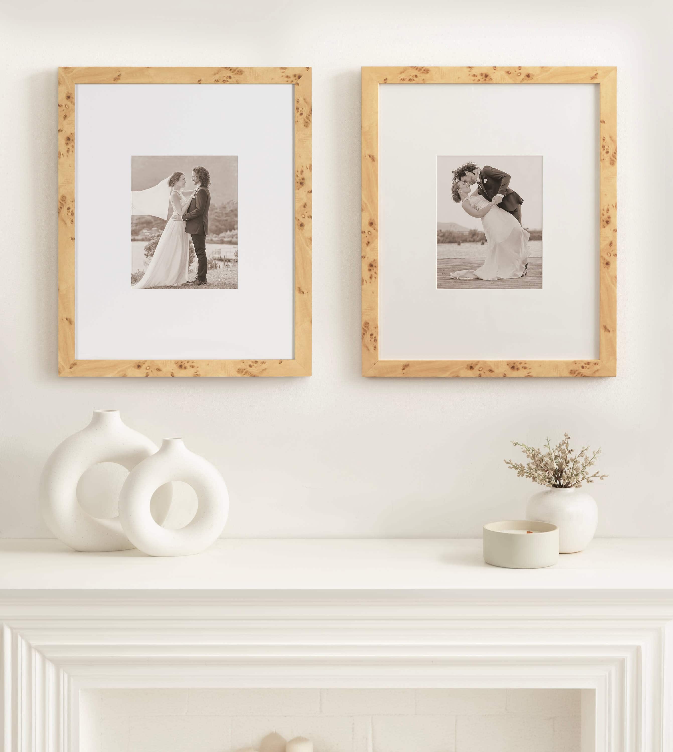 Kate and Laurel 16" x 20" Natural Brown Burlock Picture Frames with 8" x 10" Mat, 2ct.