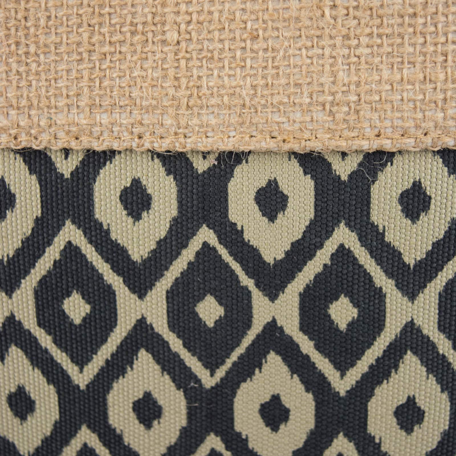DII® 15" Black Ikat Round Burlap Bin