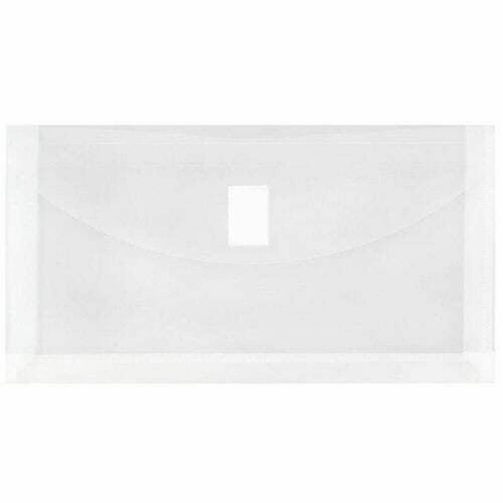 JAM Paper 5.25" x 10" Plastic #10 Business Filing Envelopes with Hook & Loop Closure, 108ct.