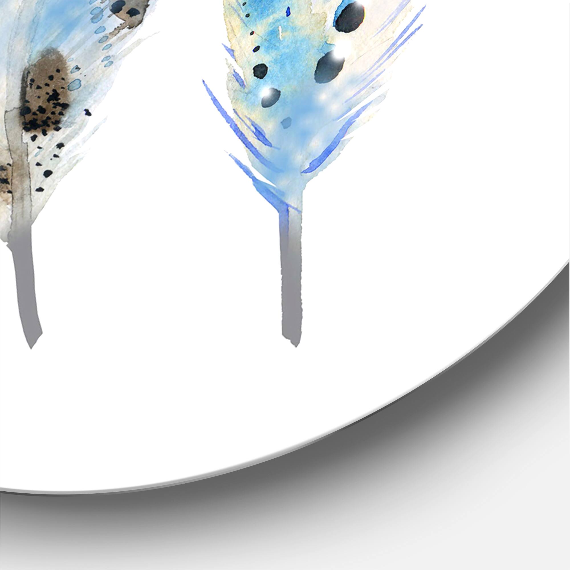 Designart - Blue Boho Feathers I