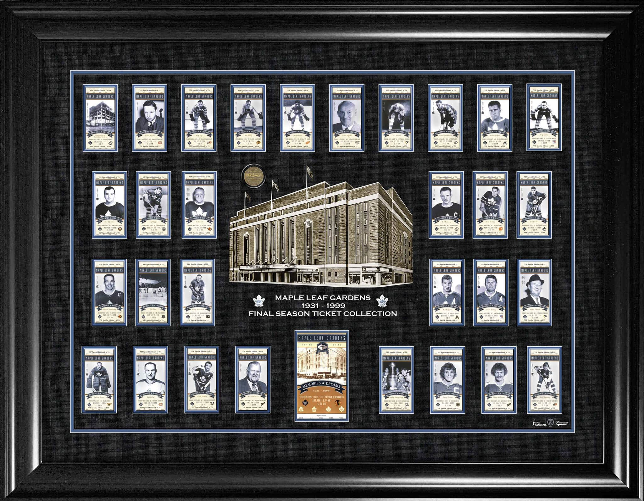 Maple Leaf Gardens Final Season Replica Ticket Set Framed Print 36.5" x 28.5"