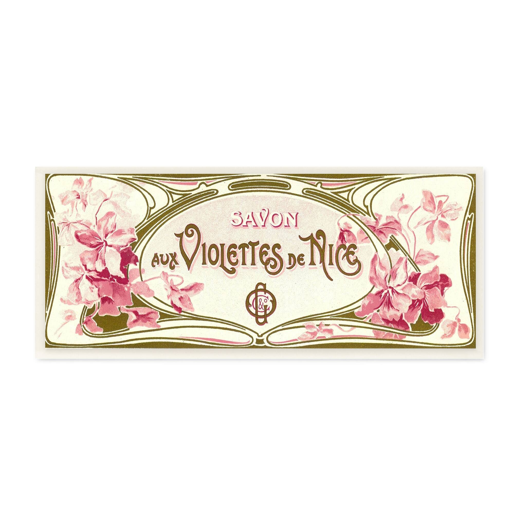 Stupell Industries Vintage Parisian Soap Advertisement Savon aux Violettes,7" x 17"