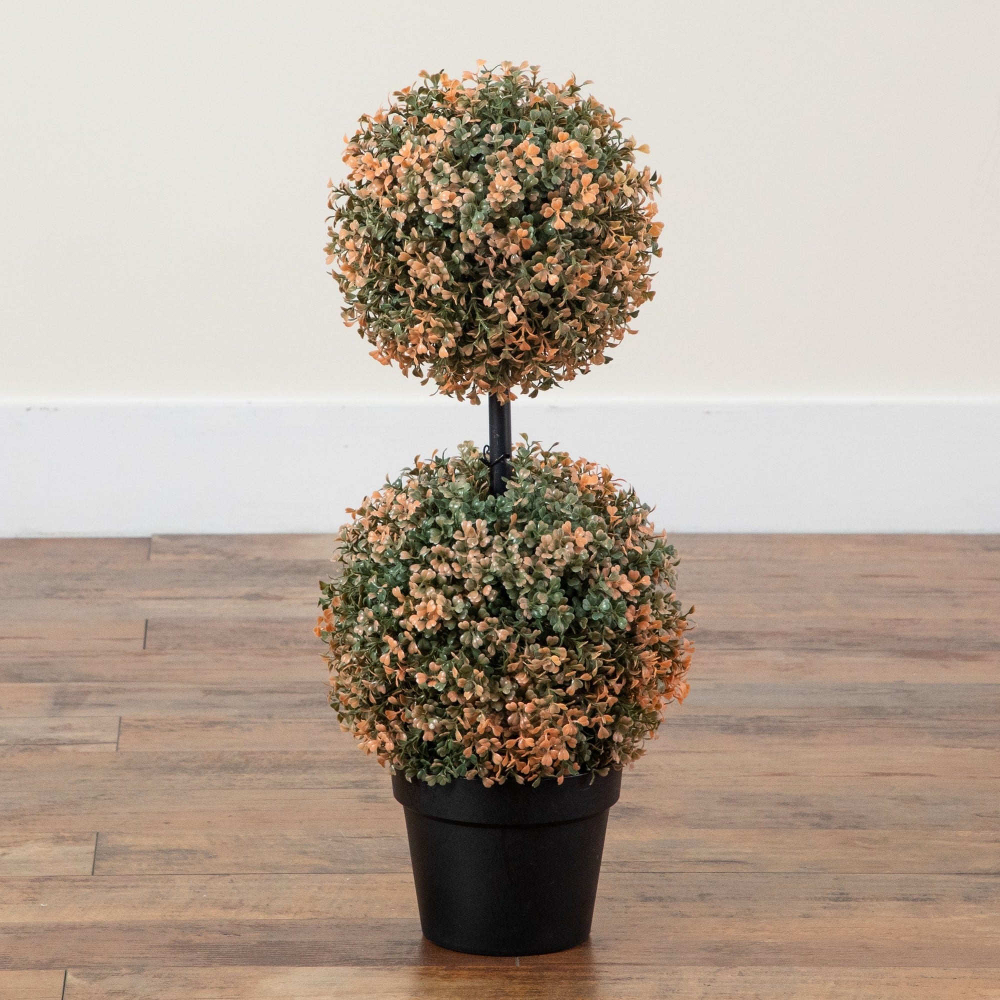 2ft. UV Resistant Autumn Double Ball Boxwood Artificial Fall Topiary Tree