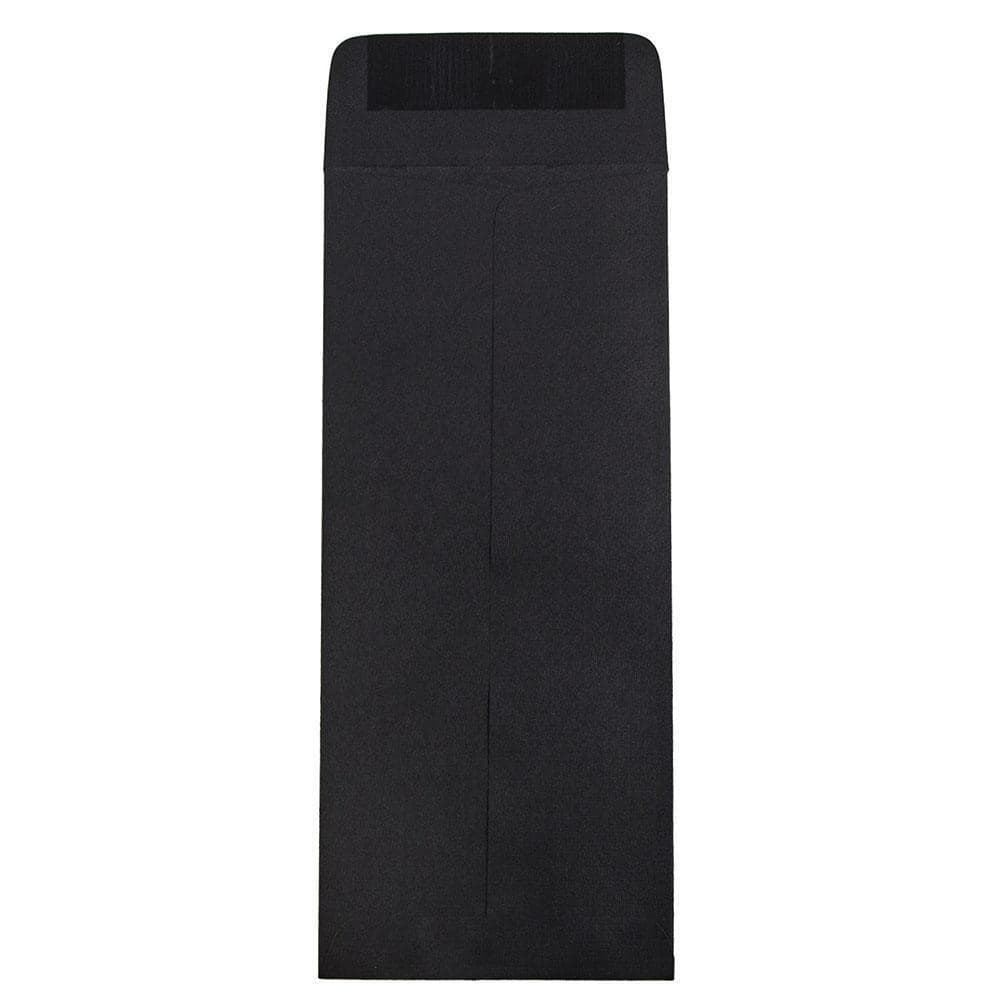 JAM Paper 4" x 9.5" Black Linen Policy Business Premium Envelopes