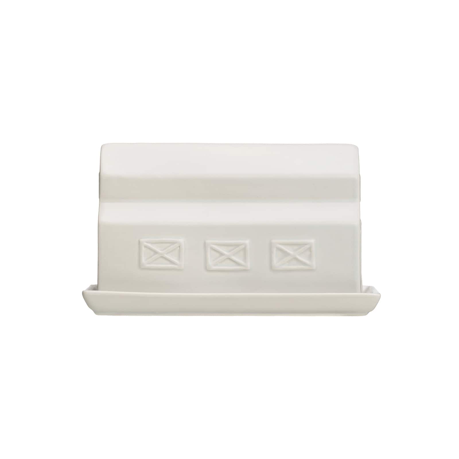 Hello Honey® 8" Matte Gray Stoneware Barn Butter Dish