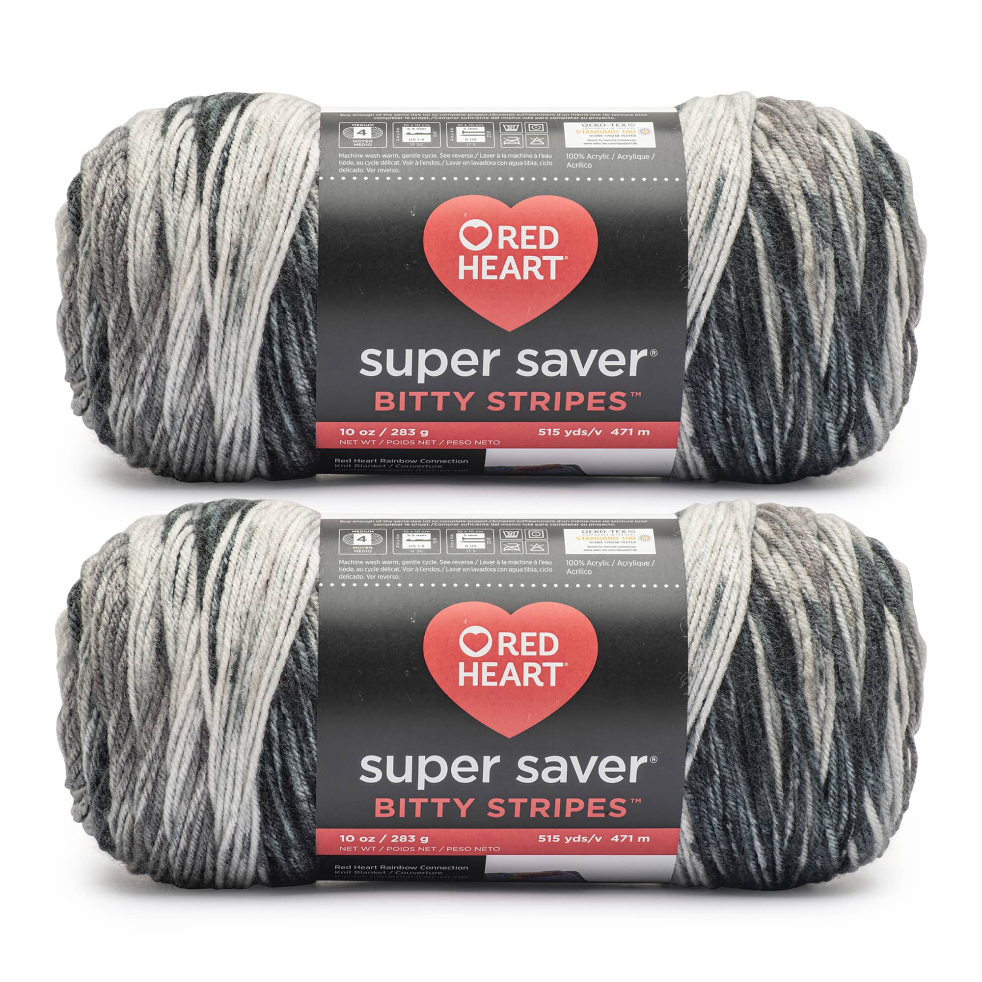 2 Pack Red Heart® Super Saver® Bitty Stripes™ Yarn