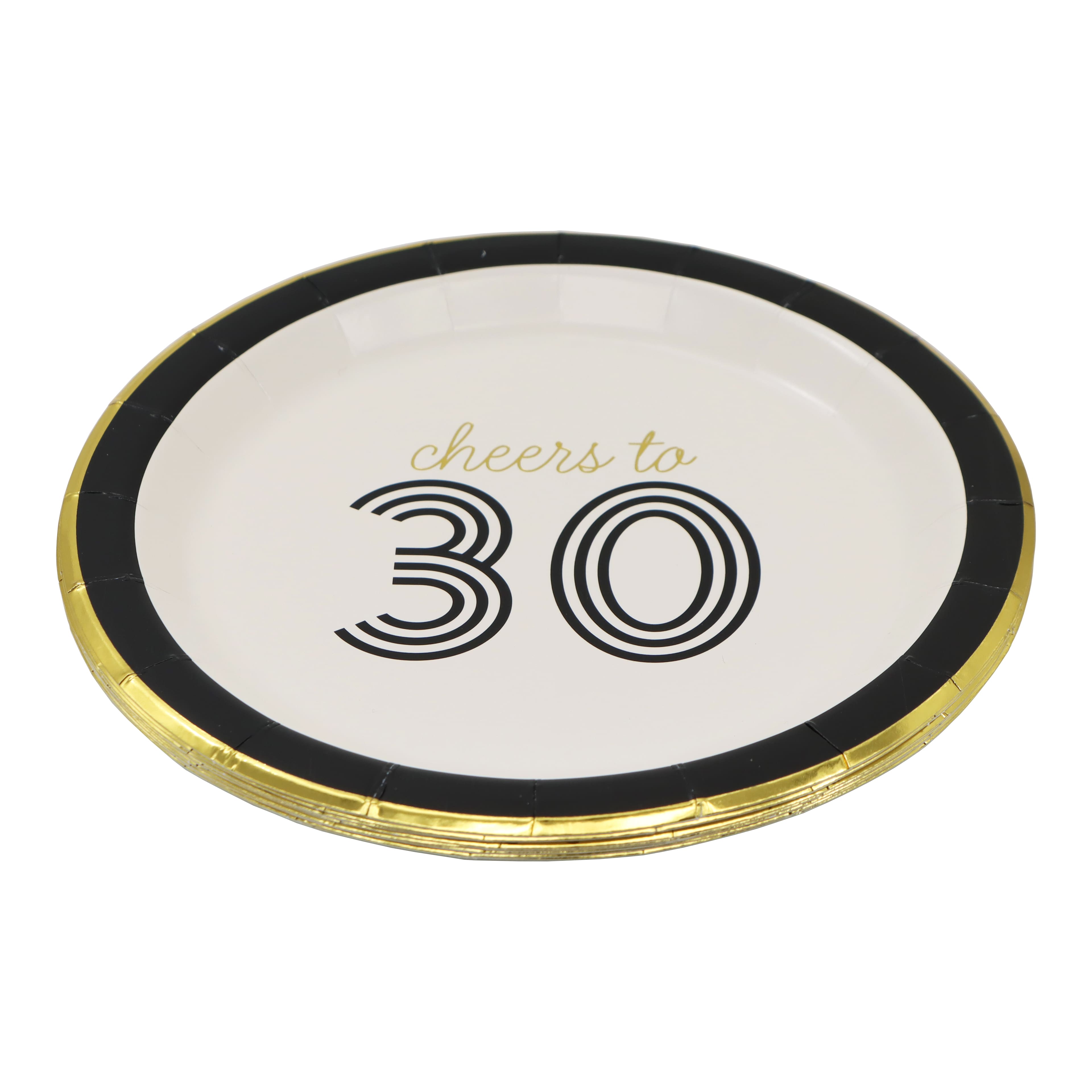 7" Cheers to 30 Paper Dinner Plates, 8ct. by Celebrate It™