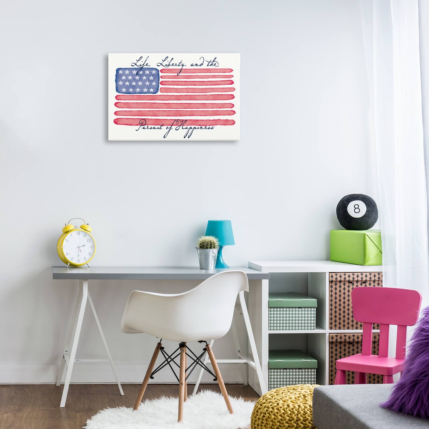 Stupell Industries All American Patriotic Phrase Canvas Wall Art
