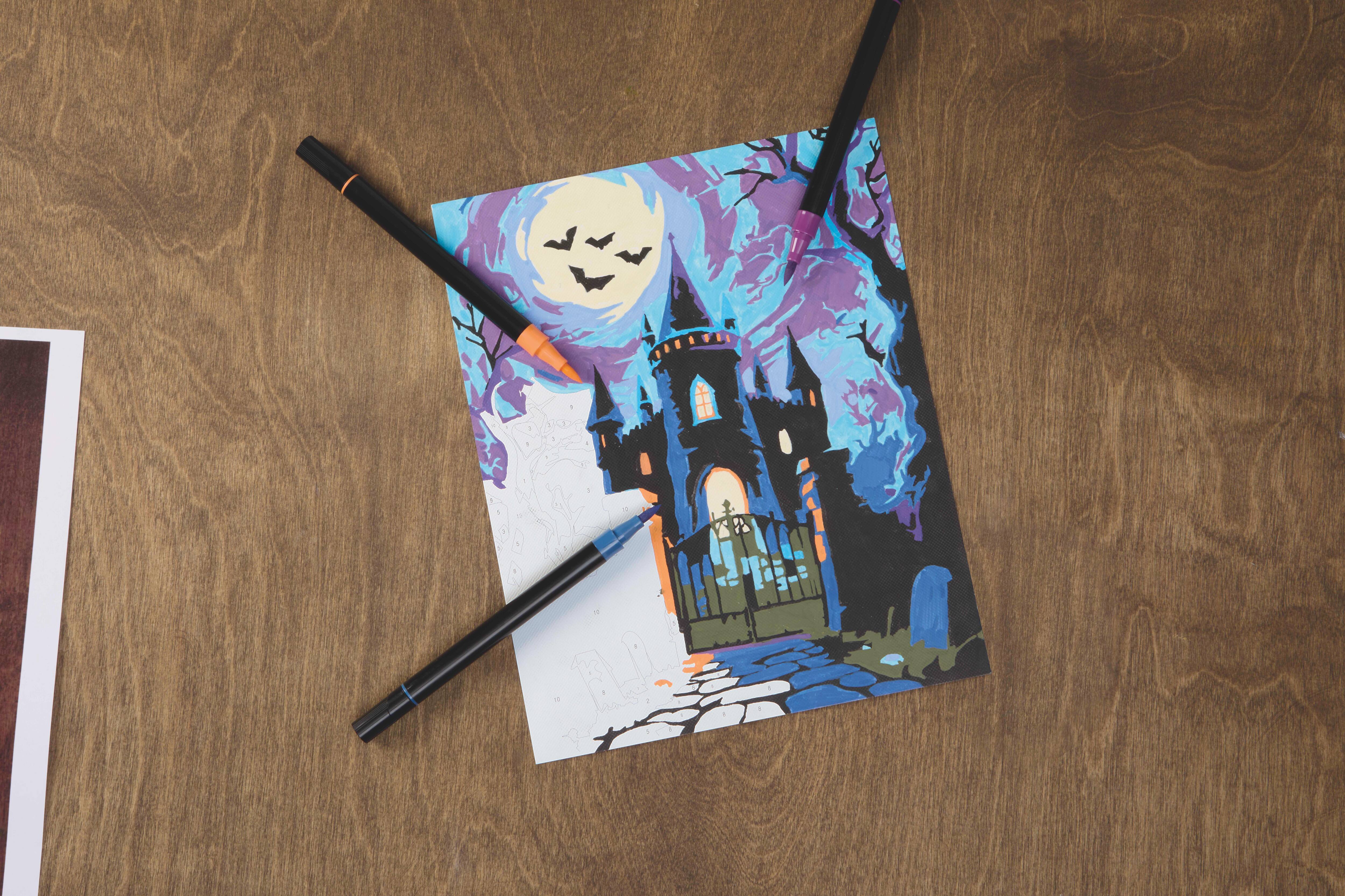 Haunted Houses Paint Marker-by-Number Kit by Artist's Loft®