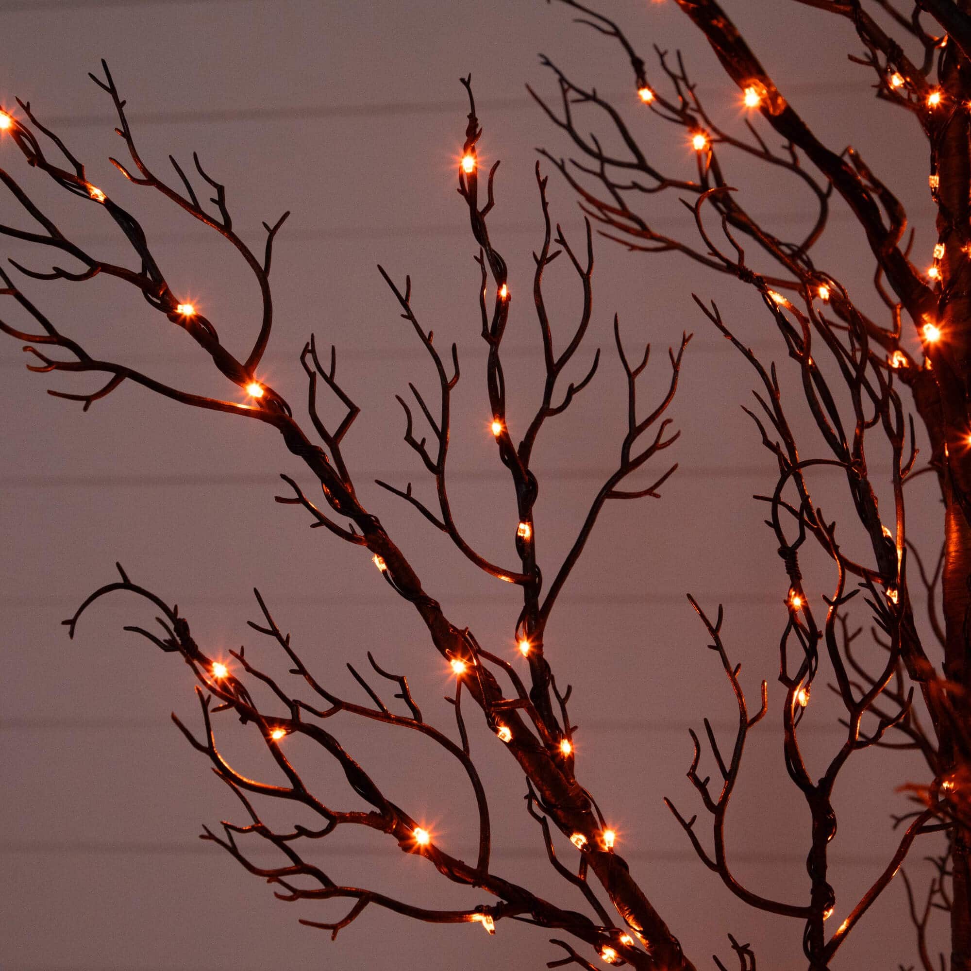 5ft. Pre-Lit Halloween Minimalist Twig Artificial Fall Tree with 240 Orange & Purple LED Lights