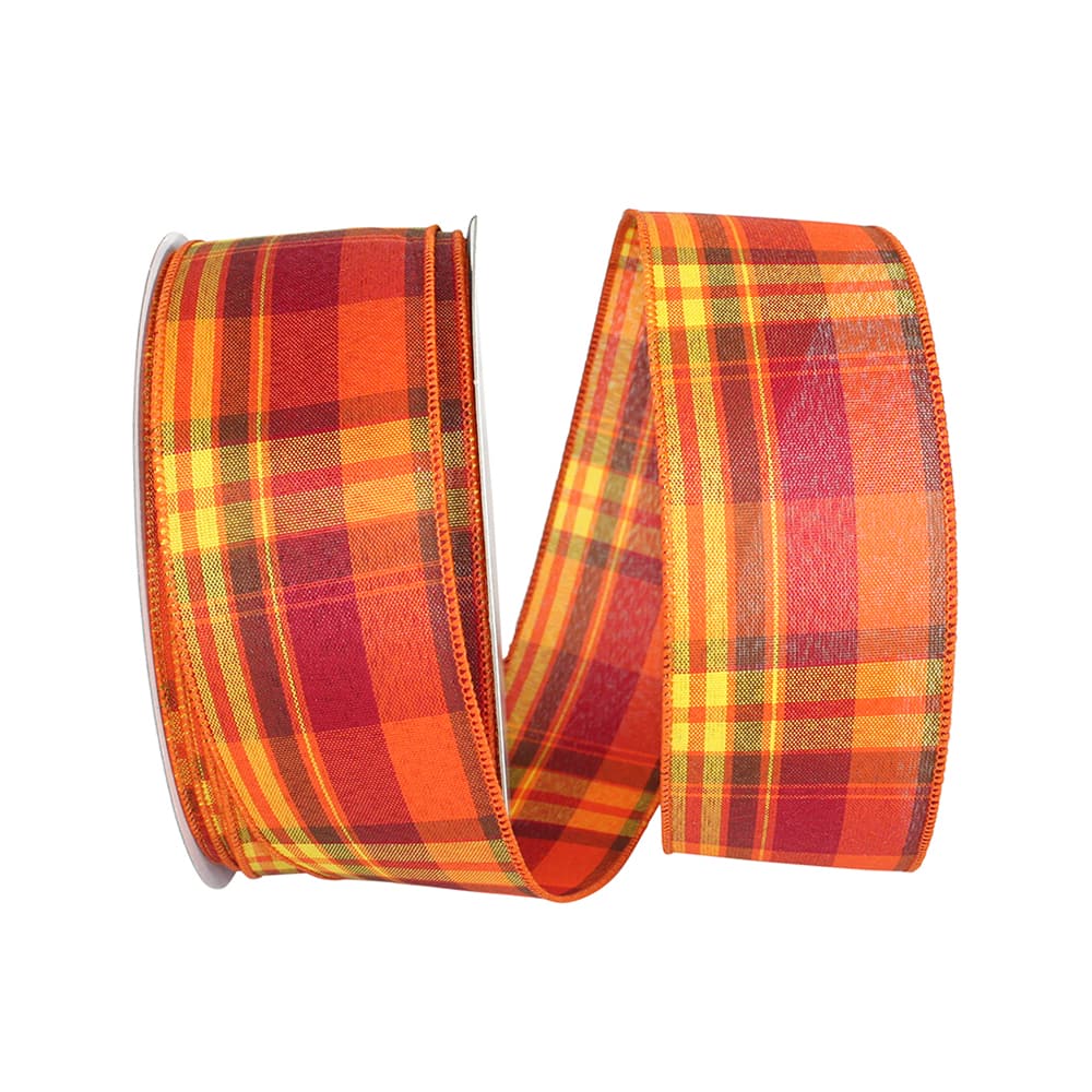 Reliant 50yd. Wire Edge Tierra Tonal Check Plaid Ribbon