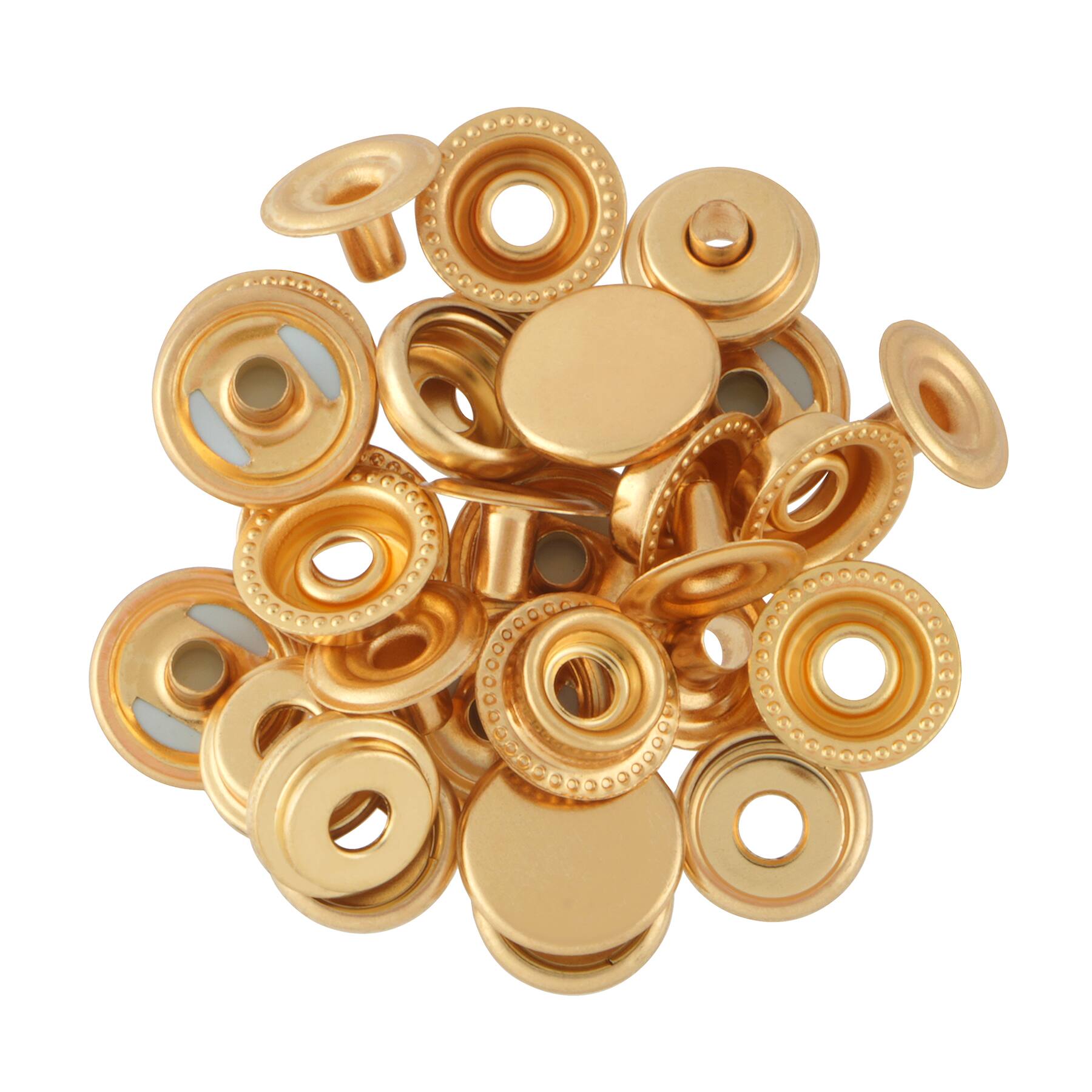 11mm Satin Gold No Sew Snaps by Loops & Threads®