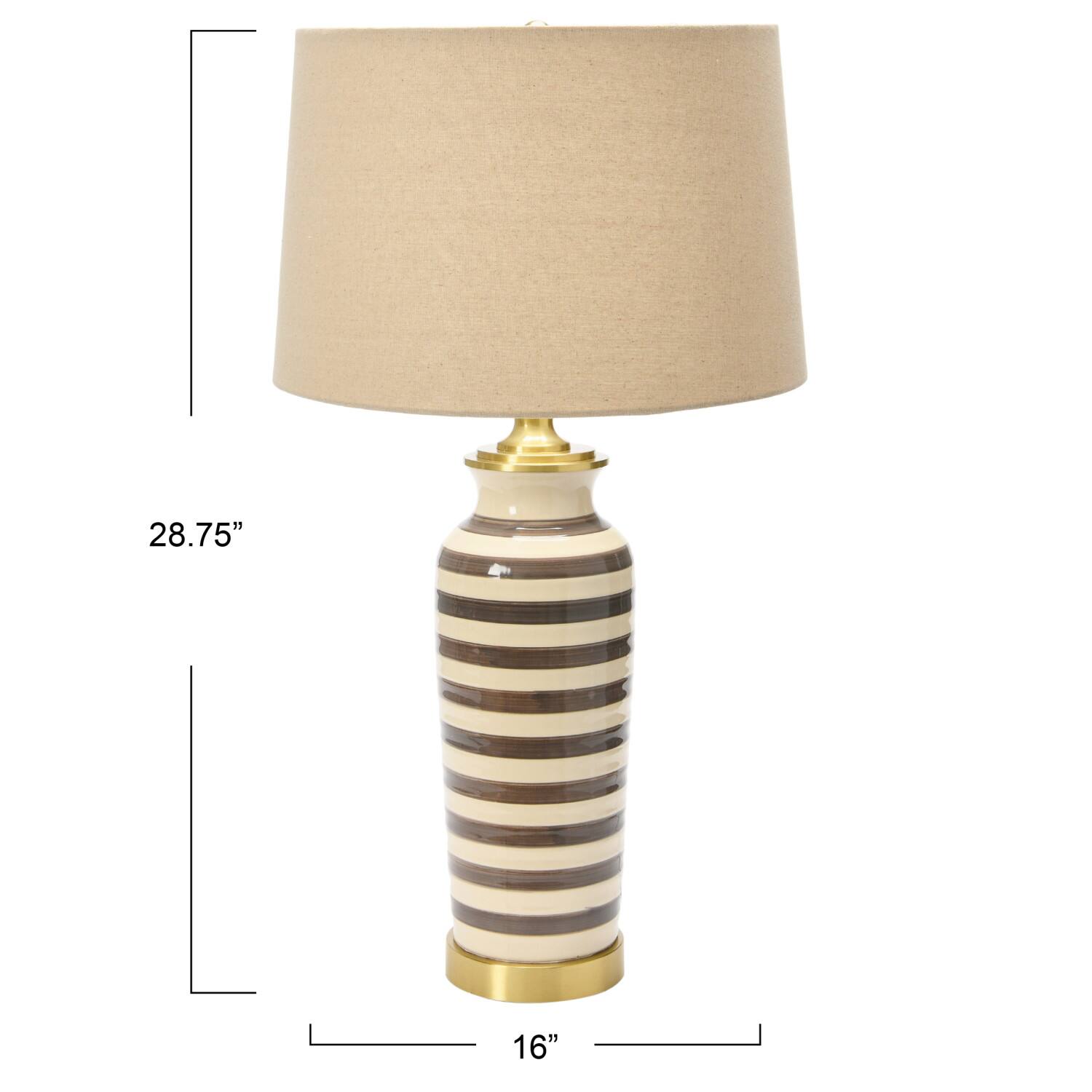 Hello Honey® 2ft. Striped Ceramic & Metal Desk Lamp